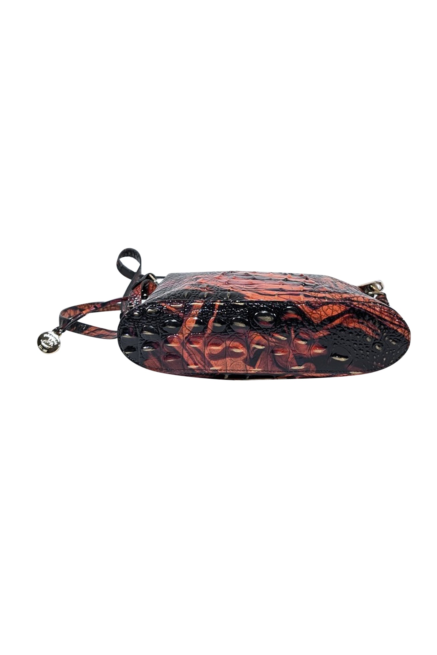 Brahmin's Stunning Orange & Black Croc Embossed Crossbody Bag