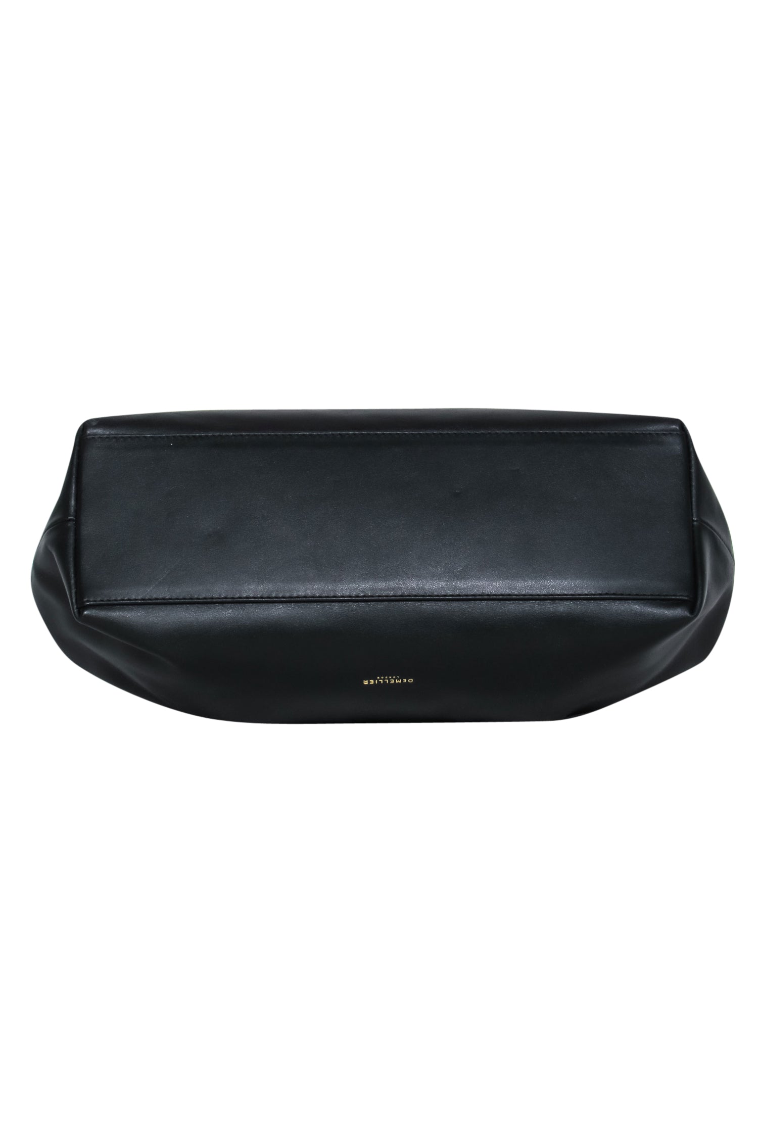 DeMellier Black Smooth Leather Pouch Bag with Chain Strap - Party Essential