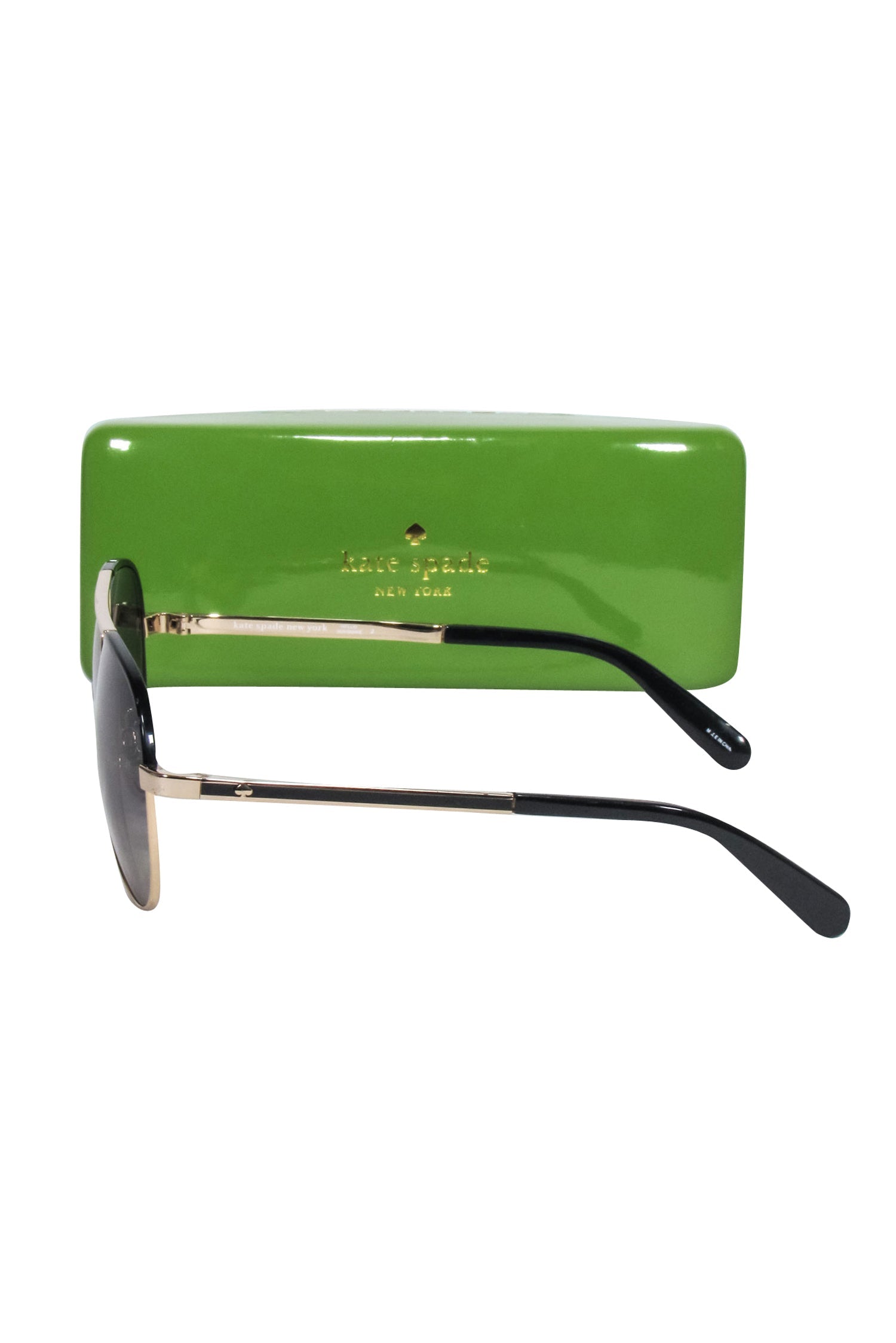 Kate Spade Gold Aviator Sunglasses: Sleek Style with Black Trim and Dark Lenses