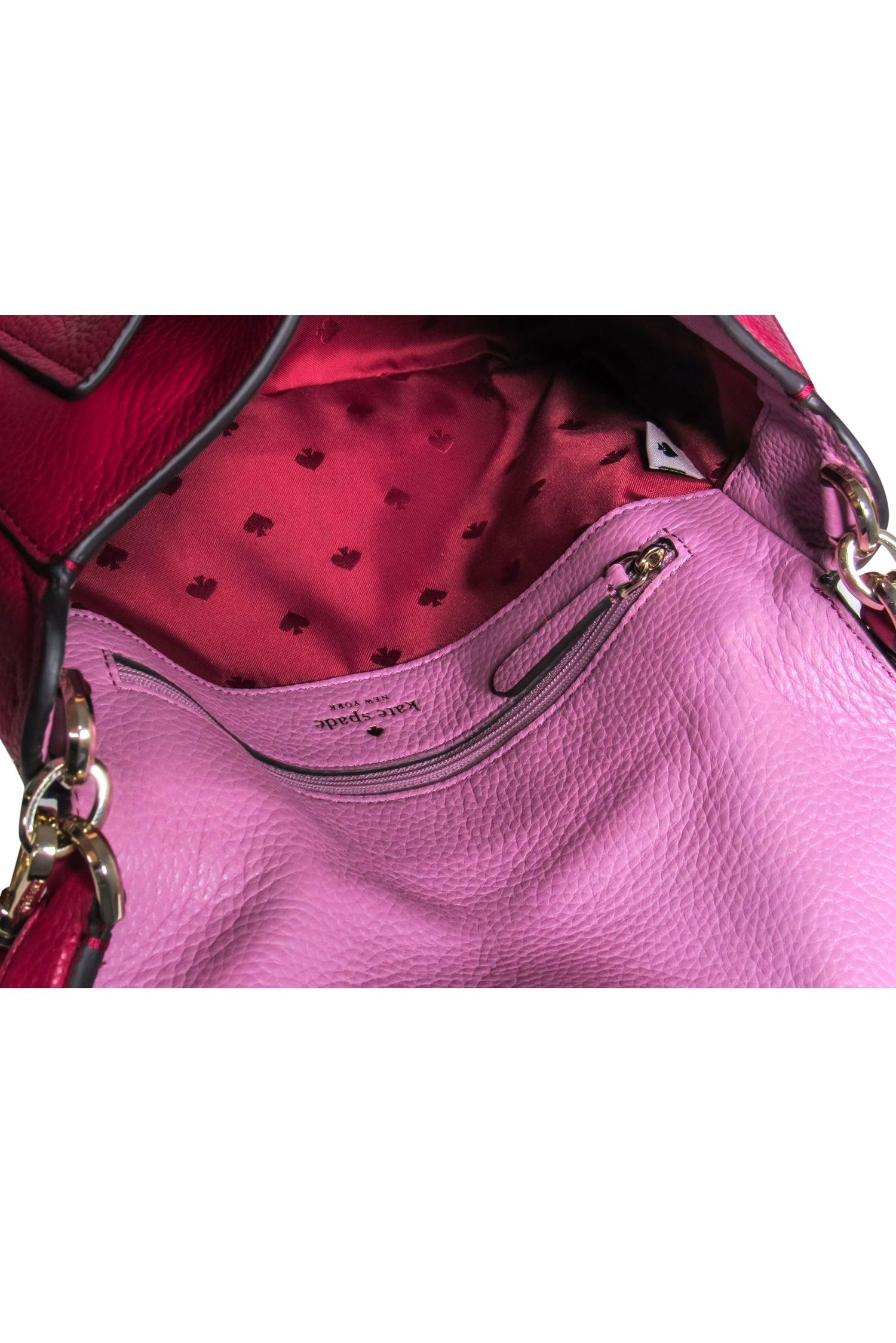 Kate Spade Magenta Pebbled Leather Fold-Over Convertible Crossbody - A Colorful Fashion Statement