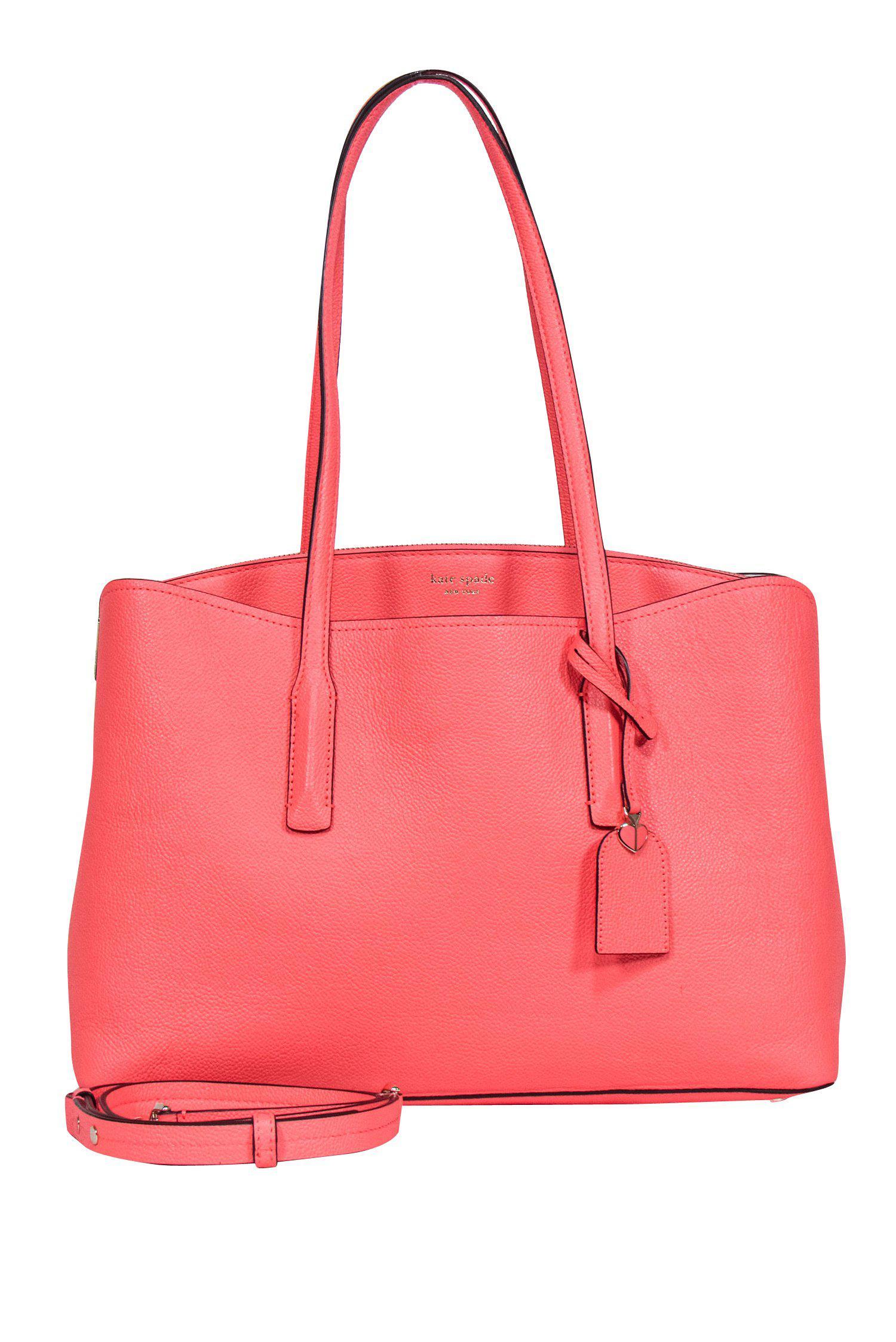 Kate Spade Coral Large Pebbled Leather Satchel - A Bold Fashion Statement