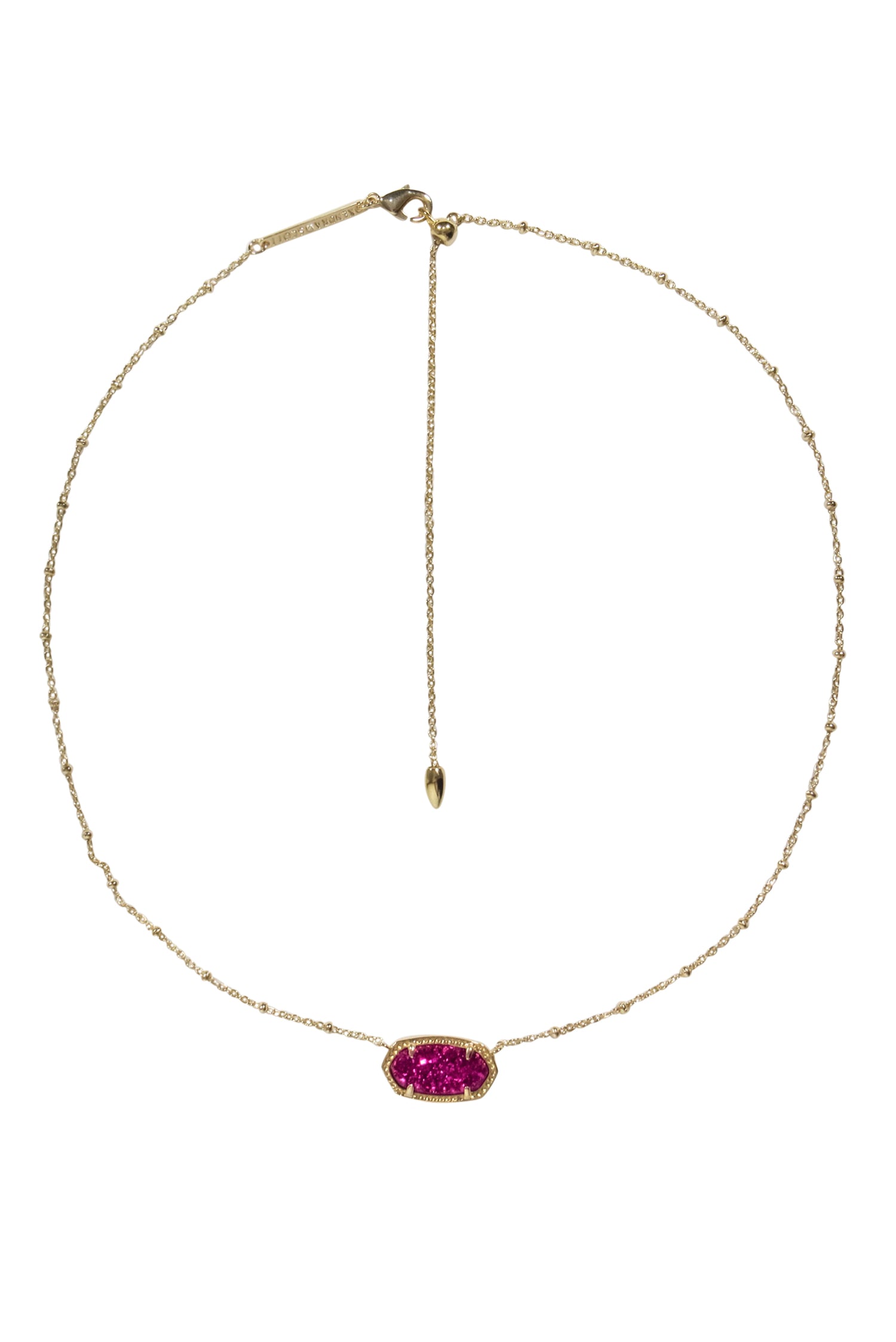 Kendra Scott - Stunning Gold Chain Necklace with Sparkly Magenta Stone