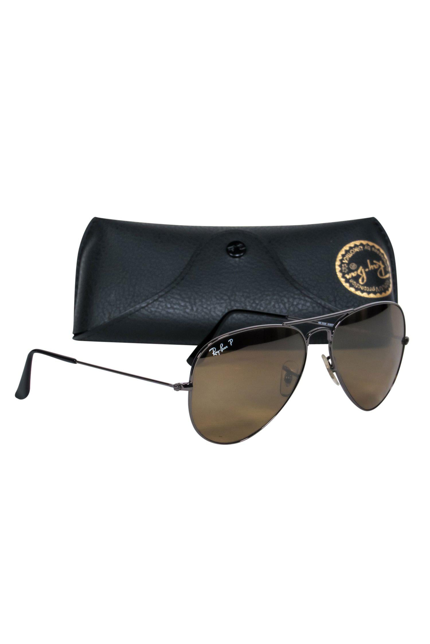Ray-Ban Gunmetal Aviator Sunglasses with Brown Lenses - Your Stylish Adventure Companion