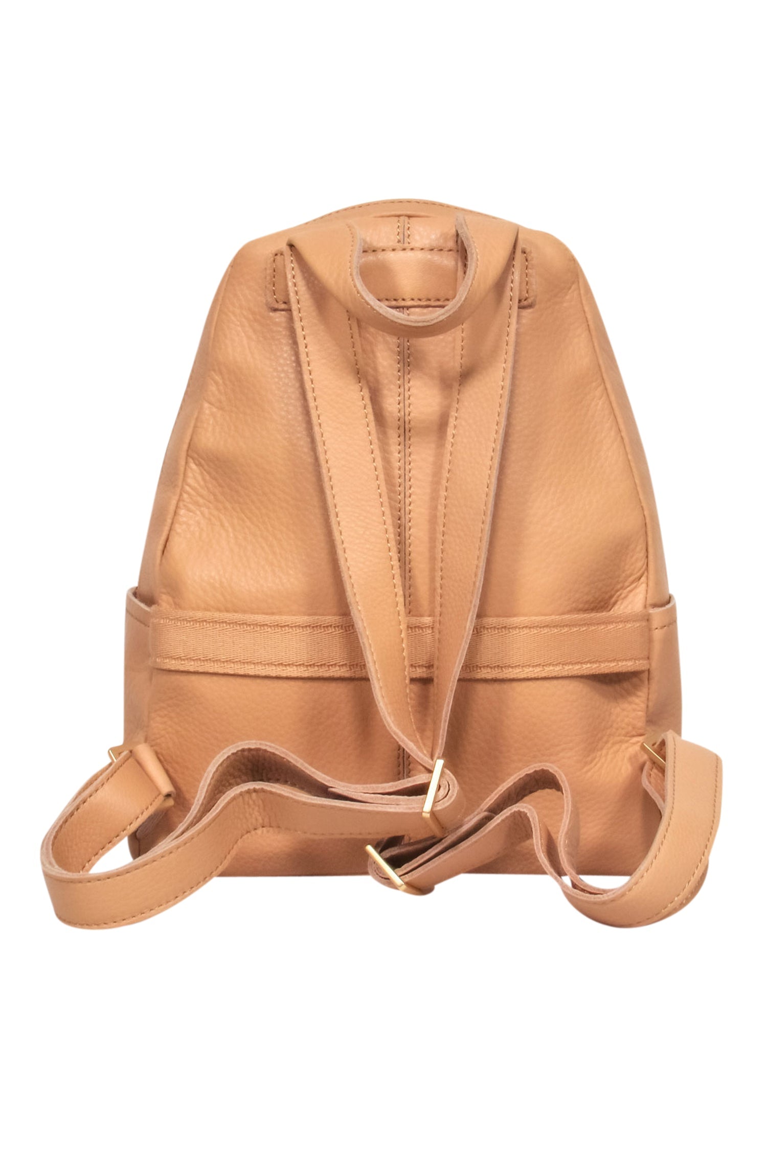 Hammitt's Stunning Beige Leather Mini Backpack Purse with Gold Studs
