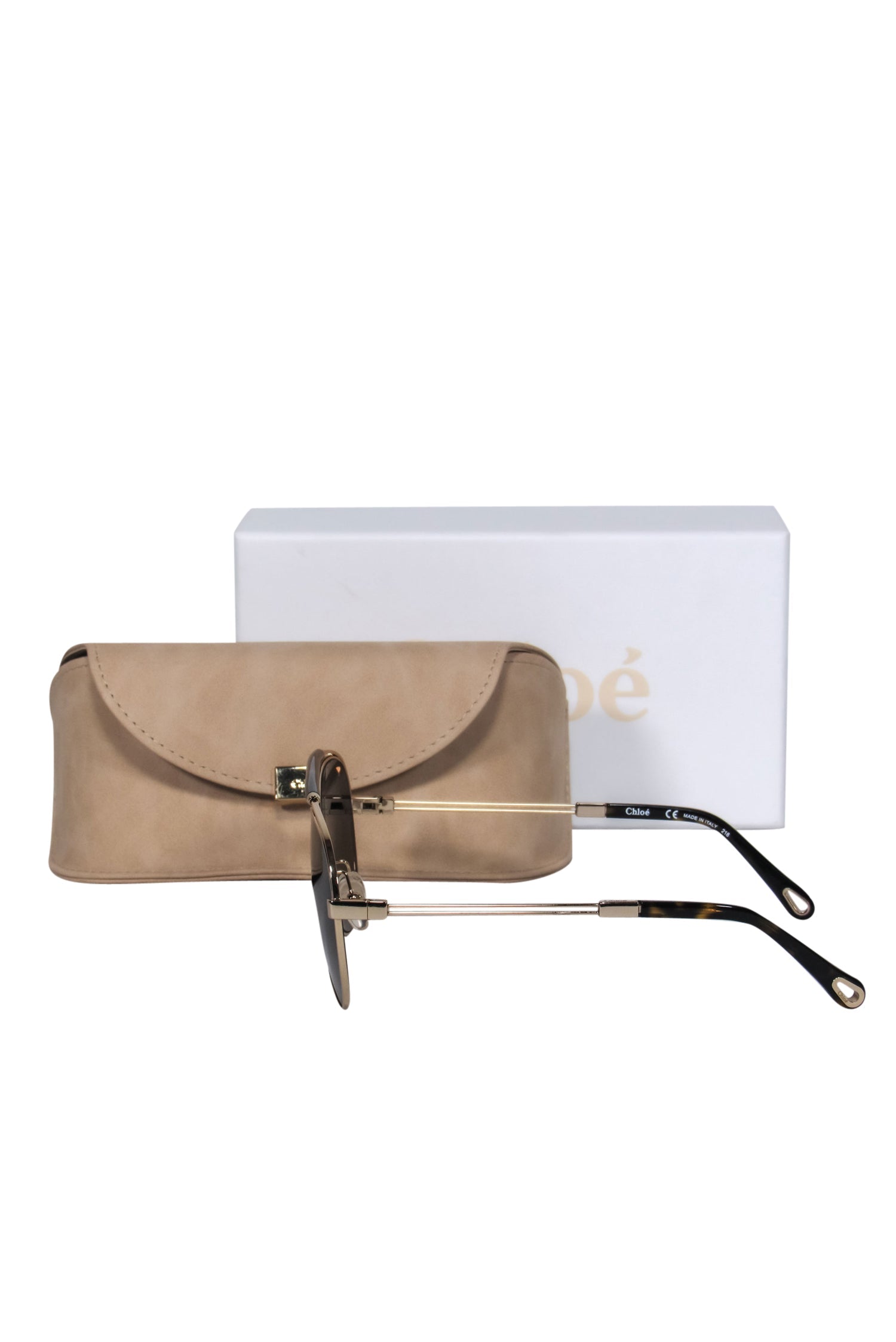 Chloe's Luxurious Gold & Tortoise Shell Polarized Aviator Sunglasses with Brow Bar