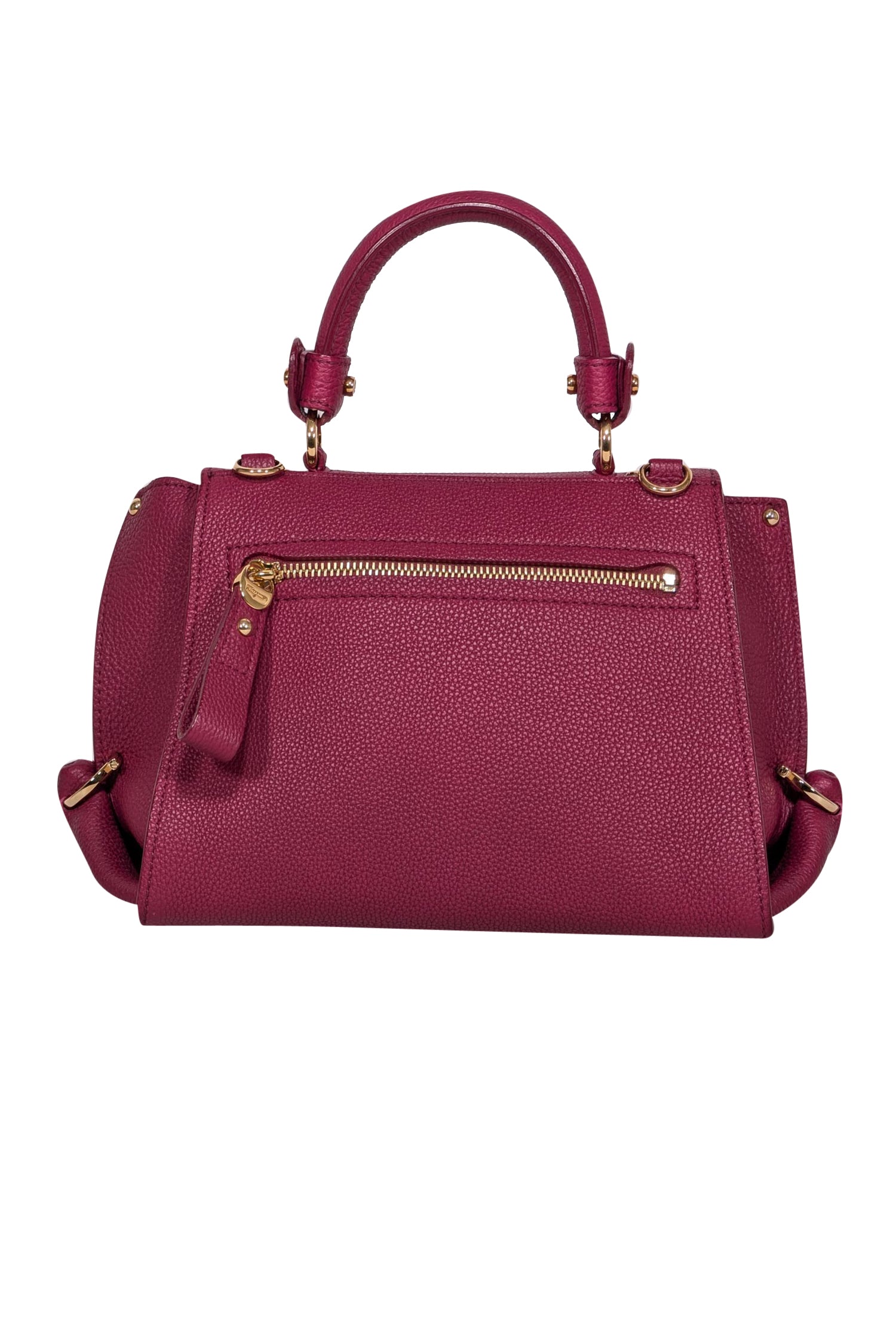 Ferragamo - Stunning Dark Pink Pebbled Leather Satchel Bag