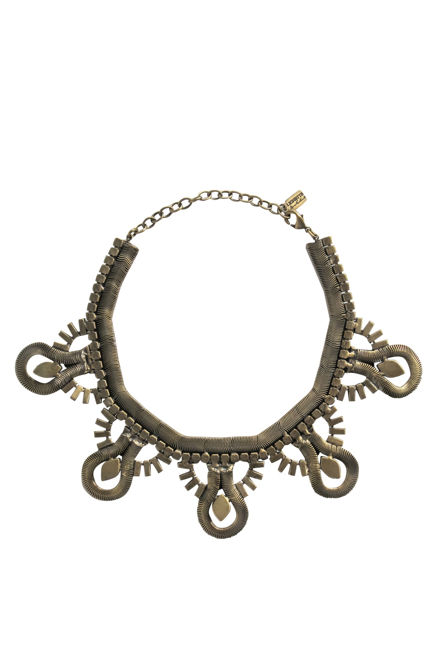 Lionette - Stunning Bronze Jeweled Choker with Pendants