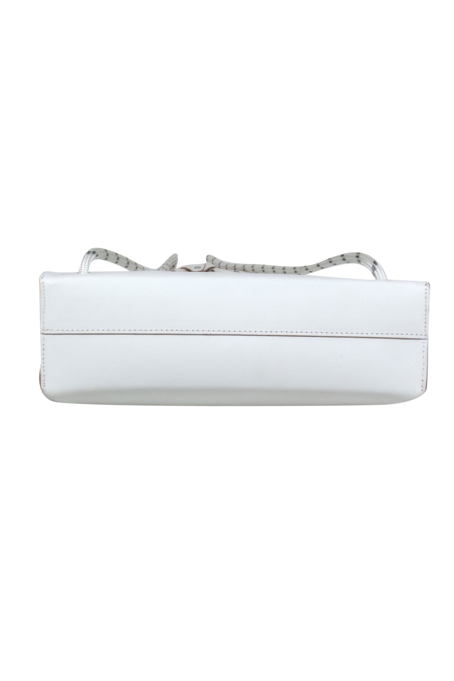 COS - Stunning White Leather Rope Drawstring Backpack