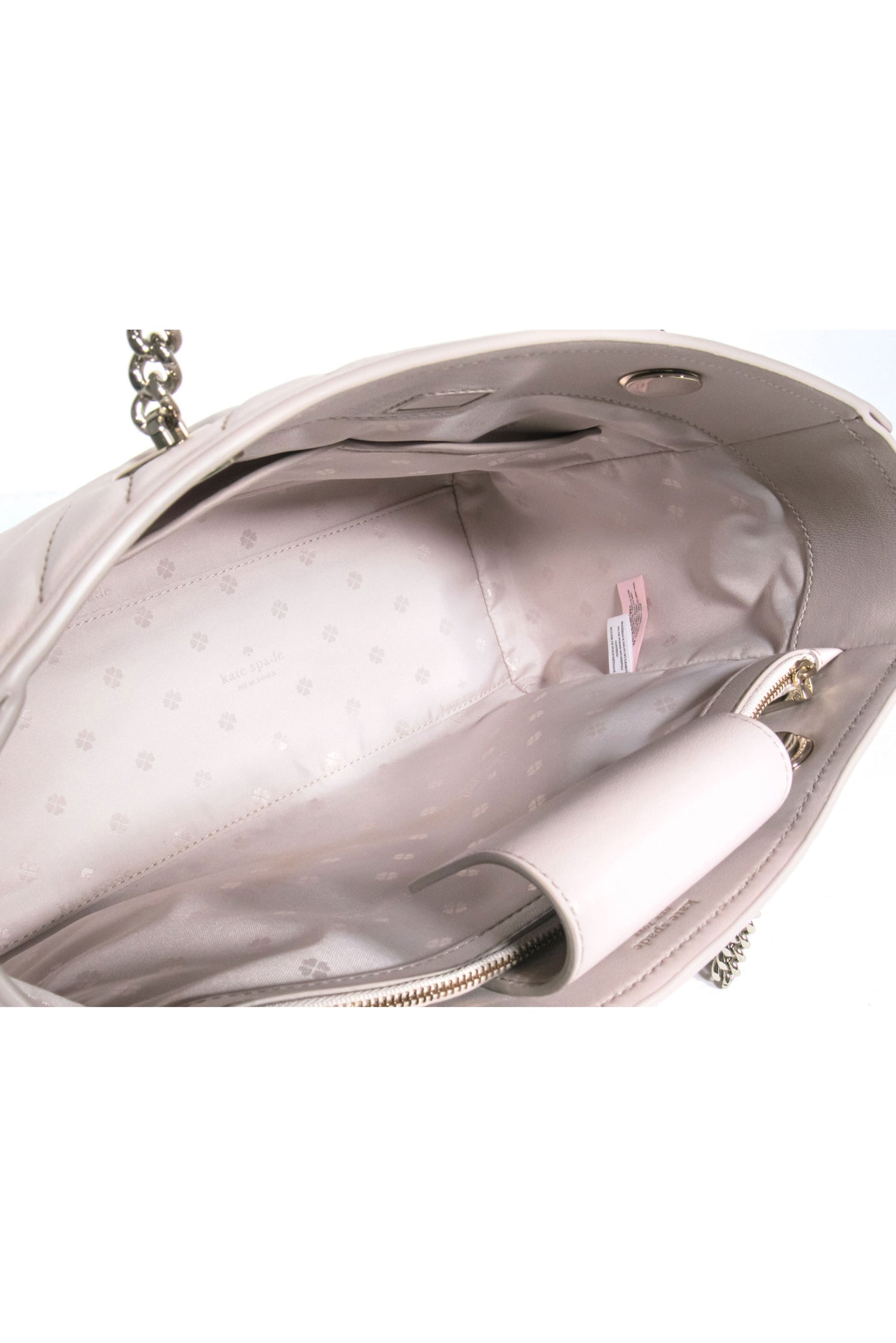 Kate Spade - Elegant Beige Leather Chevron Stitch Shoulder Handbag