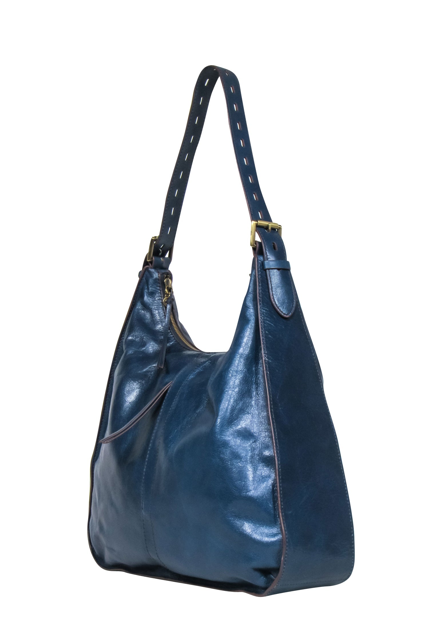 HOBO Navy Blue Leather Large Shoulder Bag - Elevate Your Style