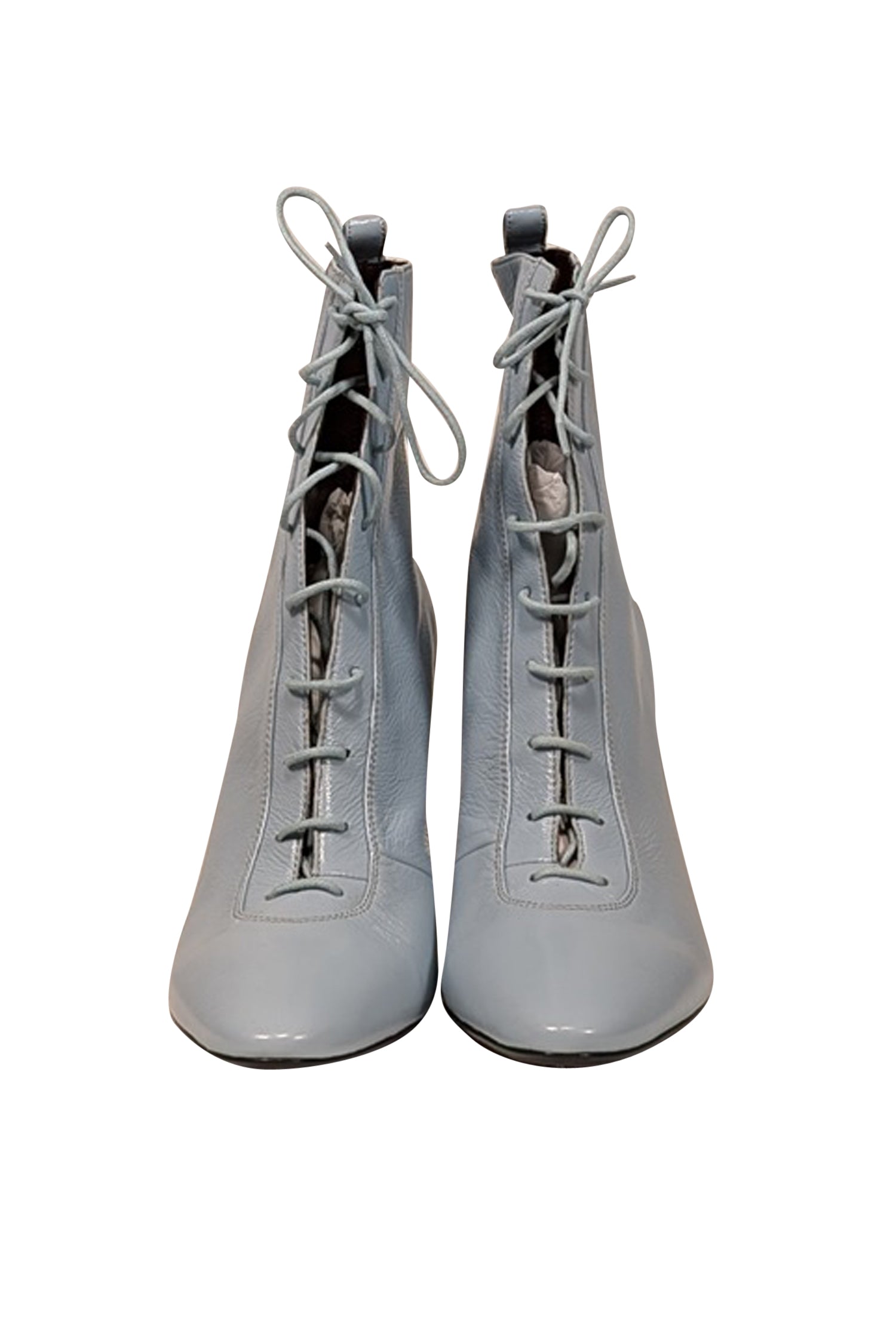 Marc Jacobs Baby Blue Victorian-Style Leather Short Boots - Size 10