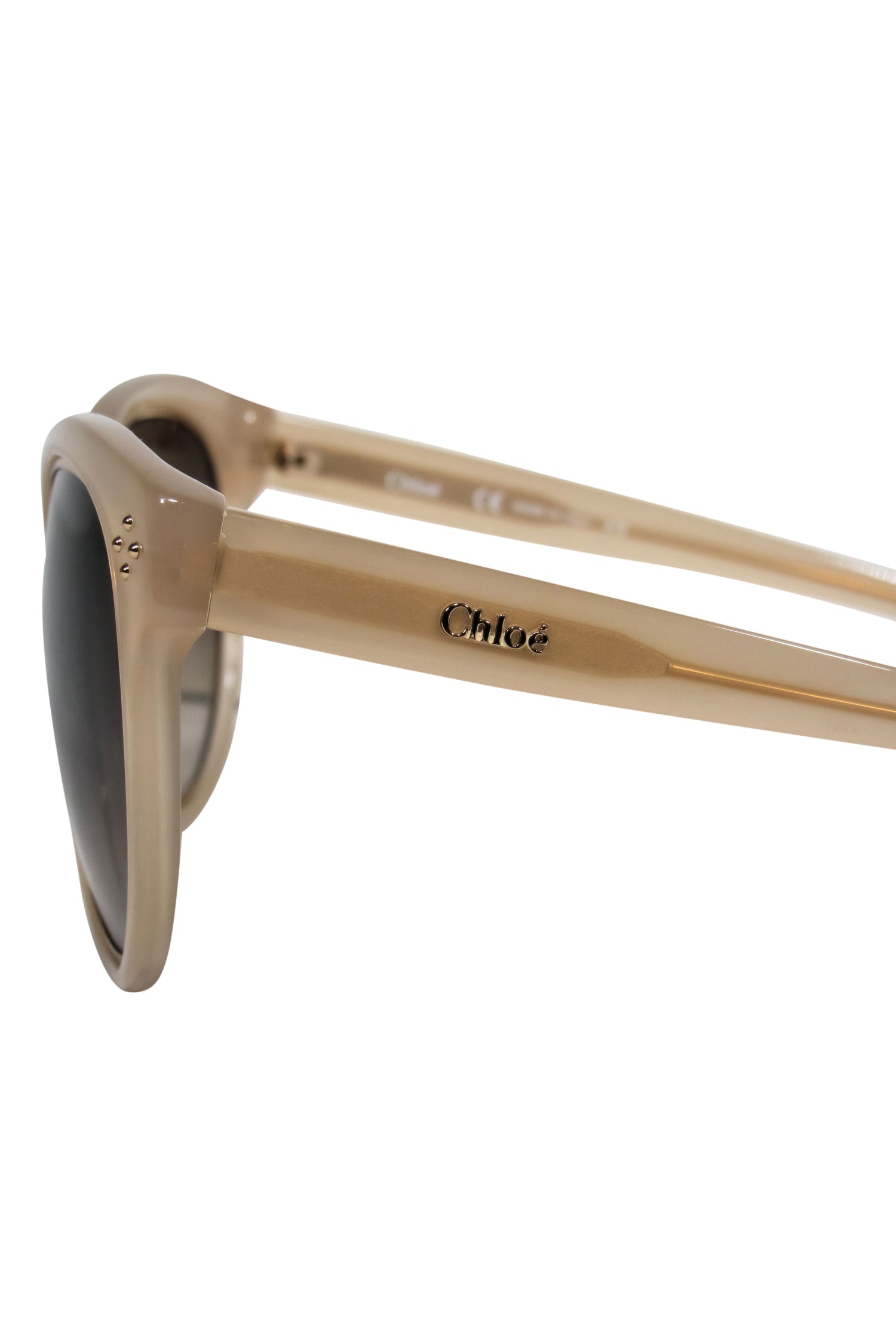 Chloe's Stunning Beige Studded Cat Eye Sunglasses