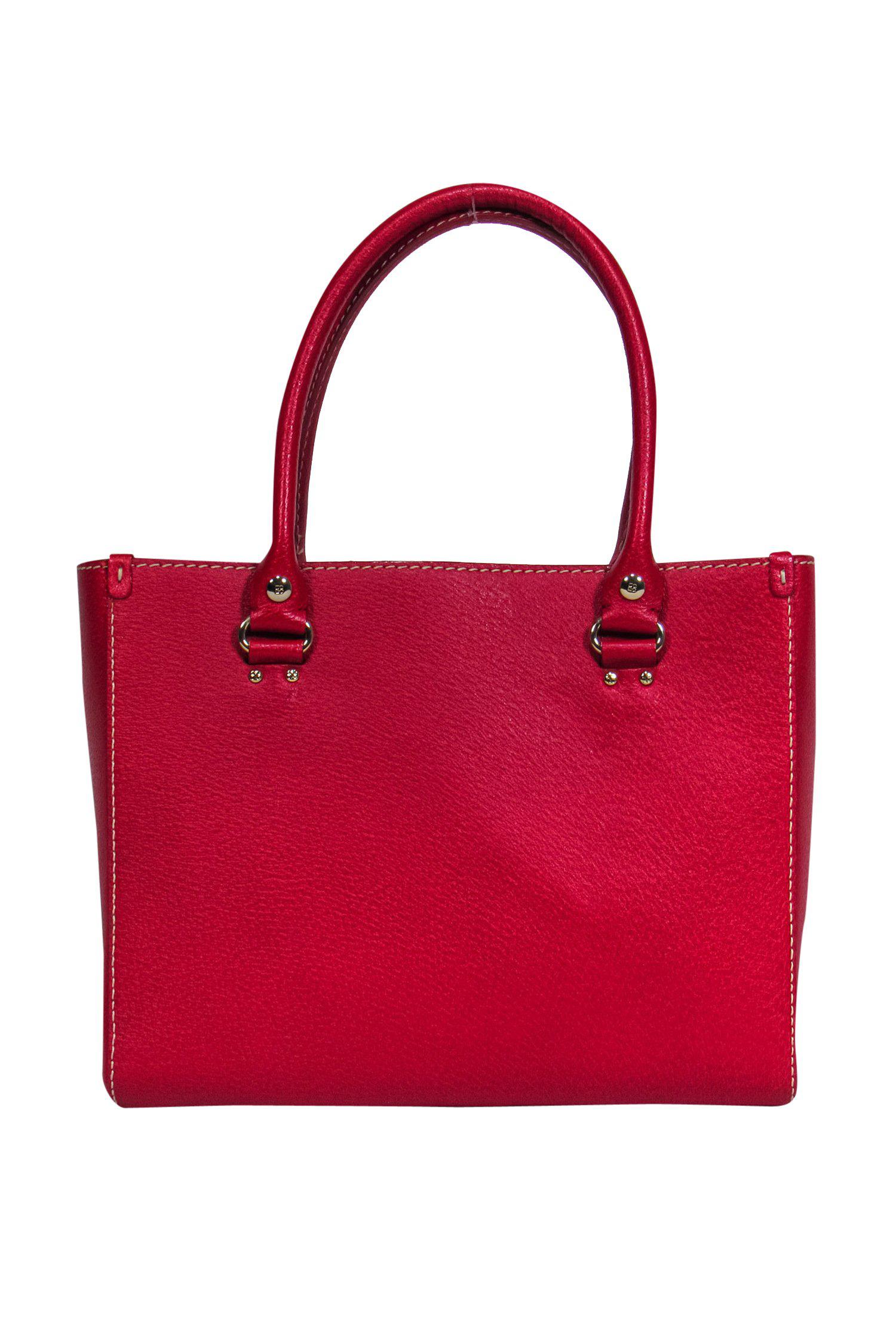 Kate Spade - Stunning Red Textured Leather Tote