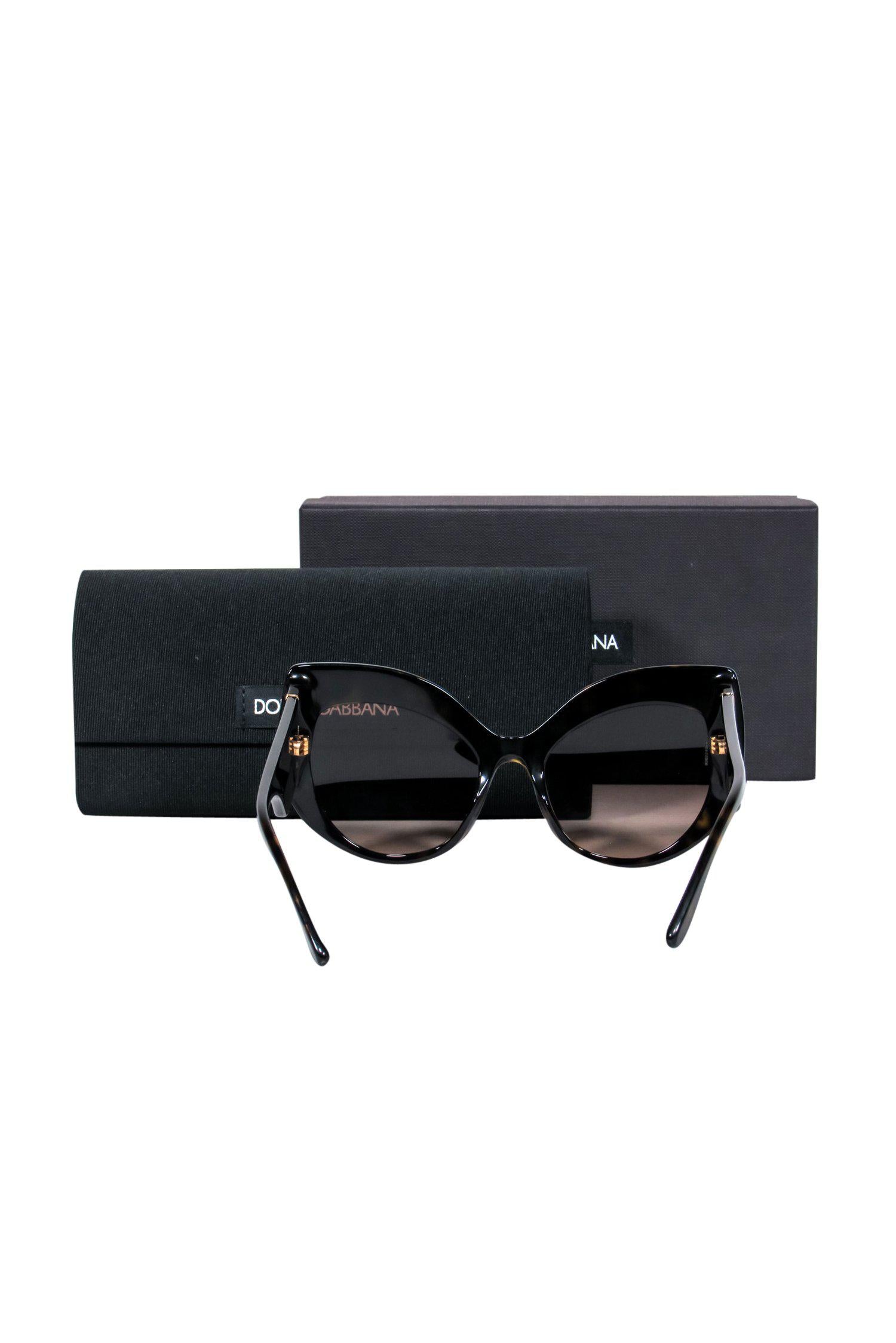Dolce & Gabbana - Stylish Dark Brown Tortoise Shell Oversized Cat Eye Sunglasses