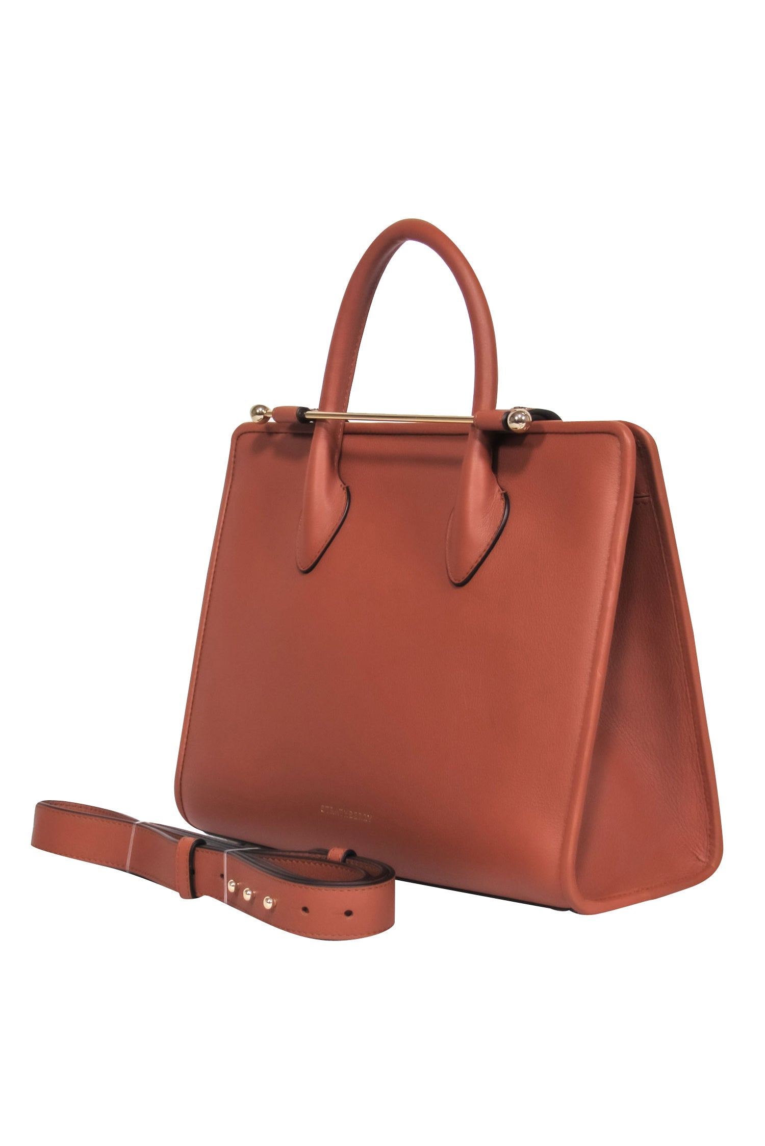 Strathberry Tan Leather Convertible Handbag - Classy and Versatile