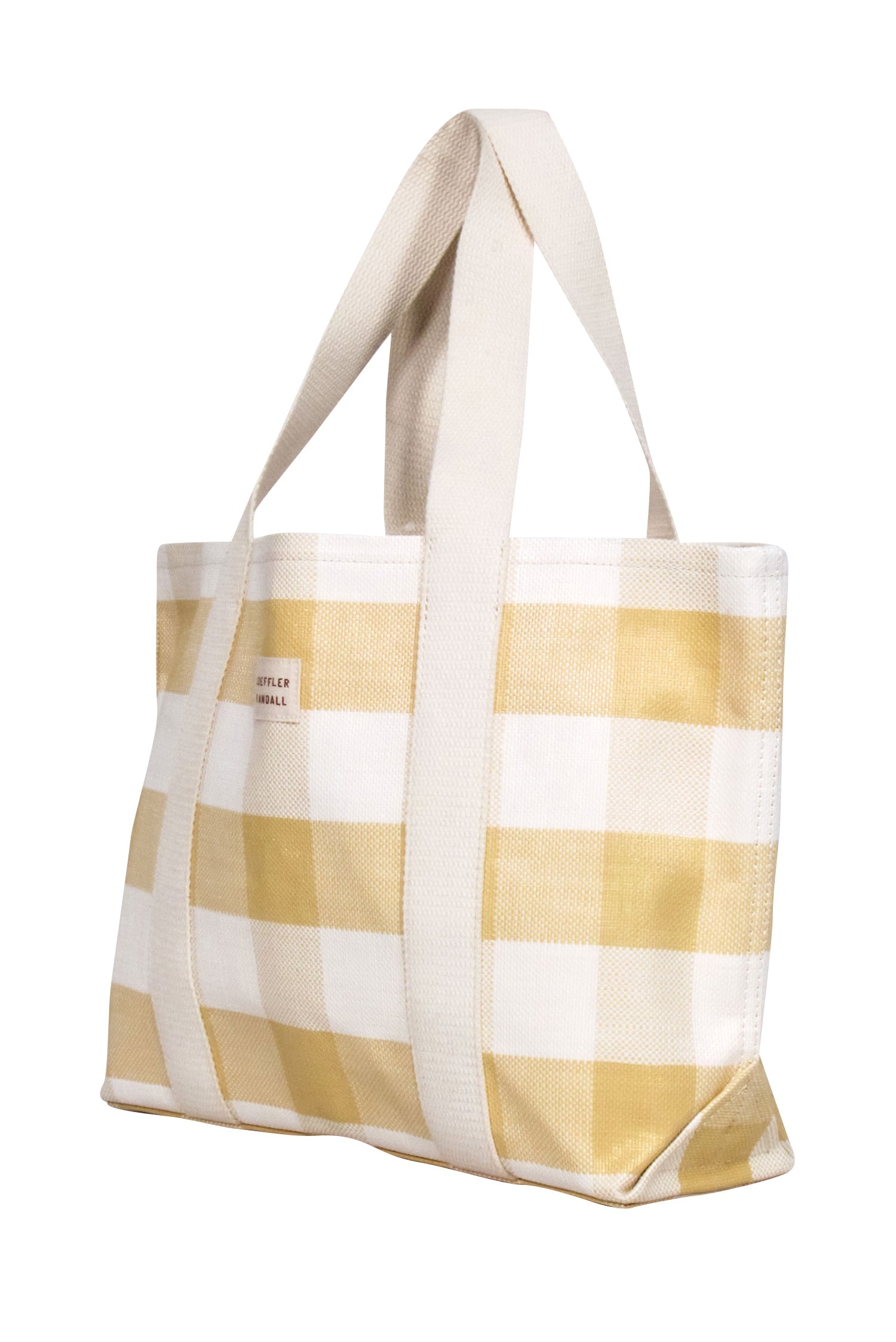 Loeffler Randall - Stunning Beige & Cream Gingham Canvas Tote Bag