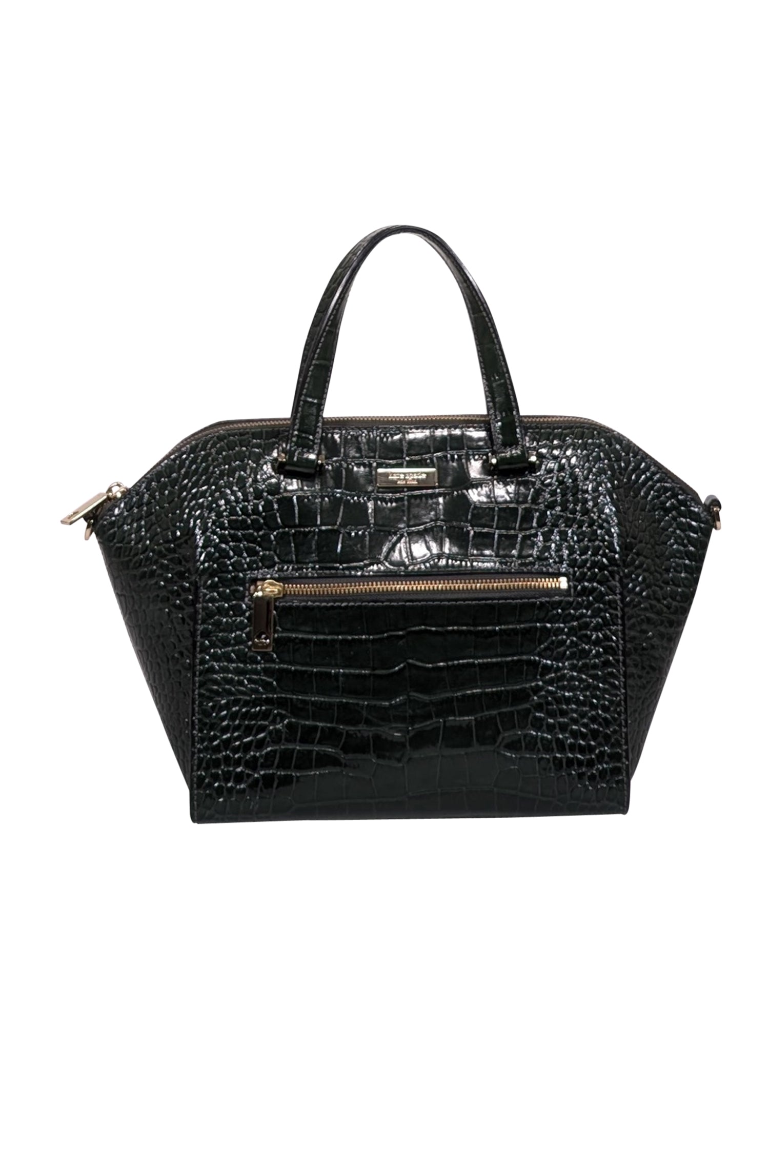 Kate Spade's Stunning Dark Green Croc-Embossed Patent Leather Handbag