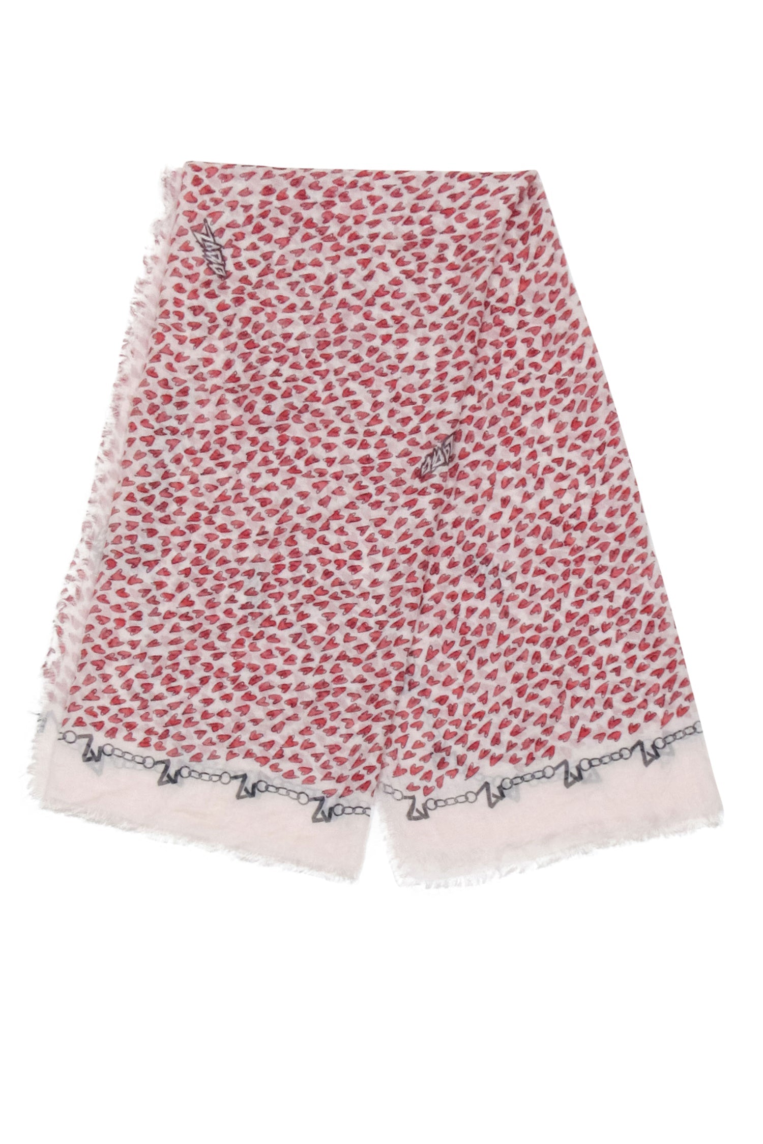 Zadig & Voltaire's Heart-Print Frayed Hem Scarf: A Valentine's Must-Have