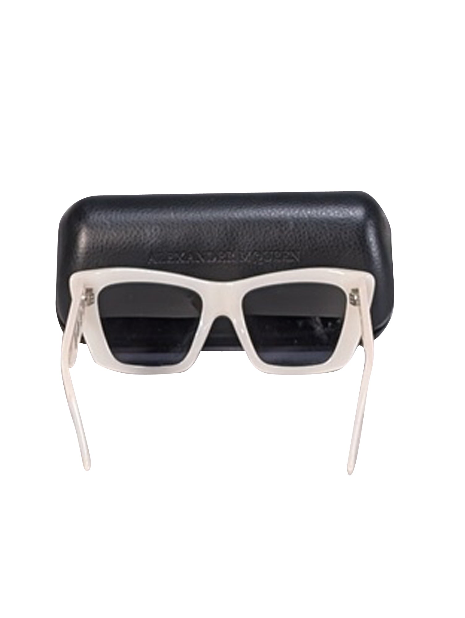 Alexander McQueen White Cat Eye Square Sunglasses - Unleash Your Inner Rebel!