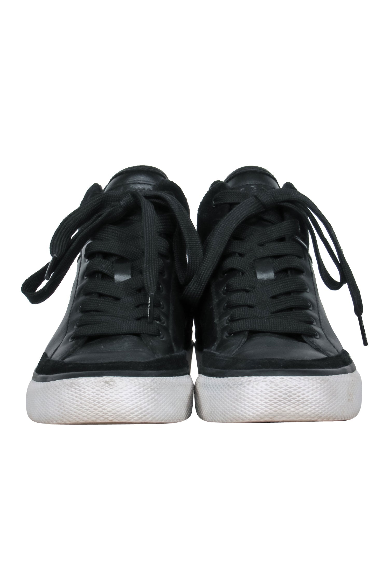 Rag & Bone - Stunning Black Leather & Suede High Top Platform Sneakers, Size 6.5