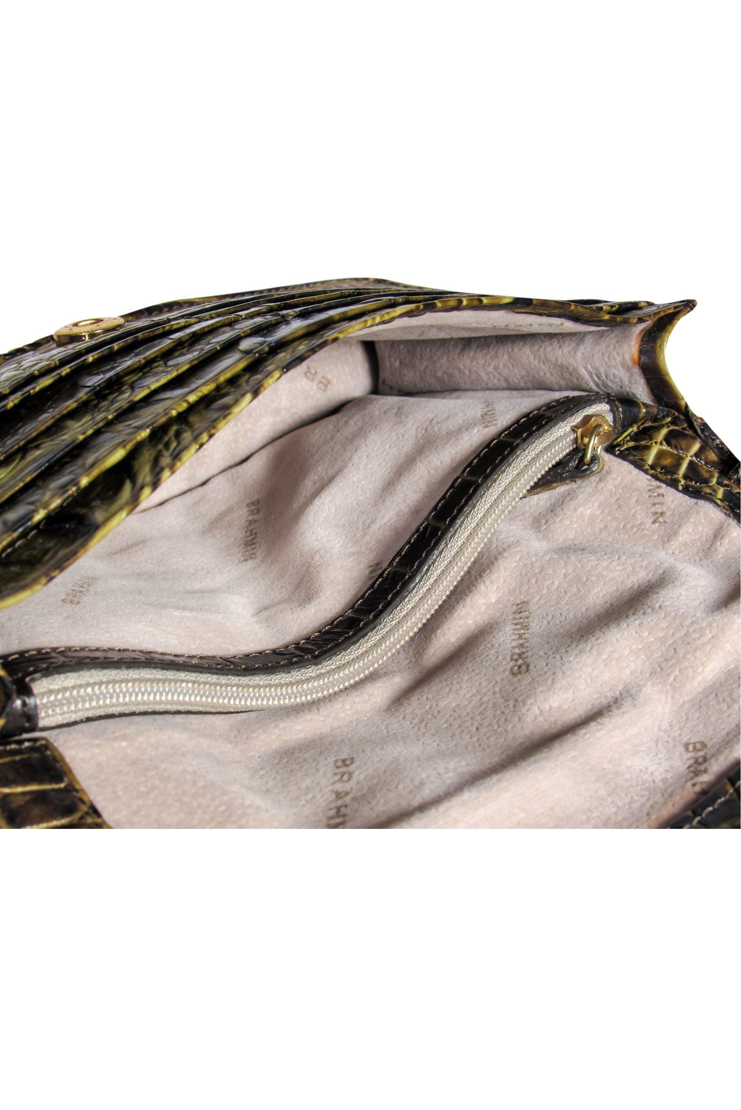 Brahmin Olive Crocodile Embossed Convertible Crossbody Wallet - A Fashion Must-Have!