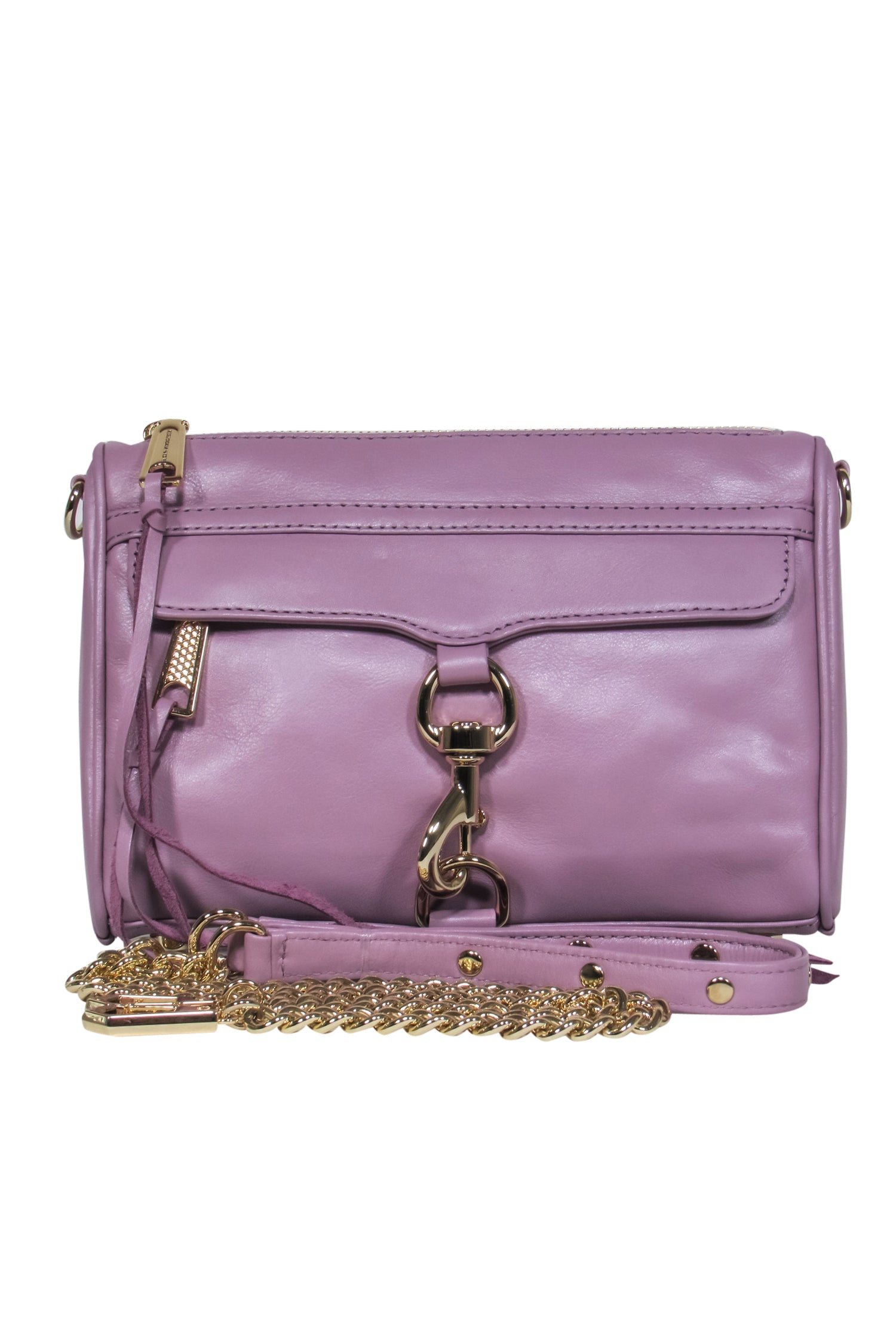 Rebecca Minkoff Lavender Dreamy Leather Crossbody with Lobster Claw Clasp