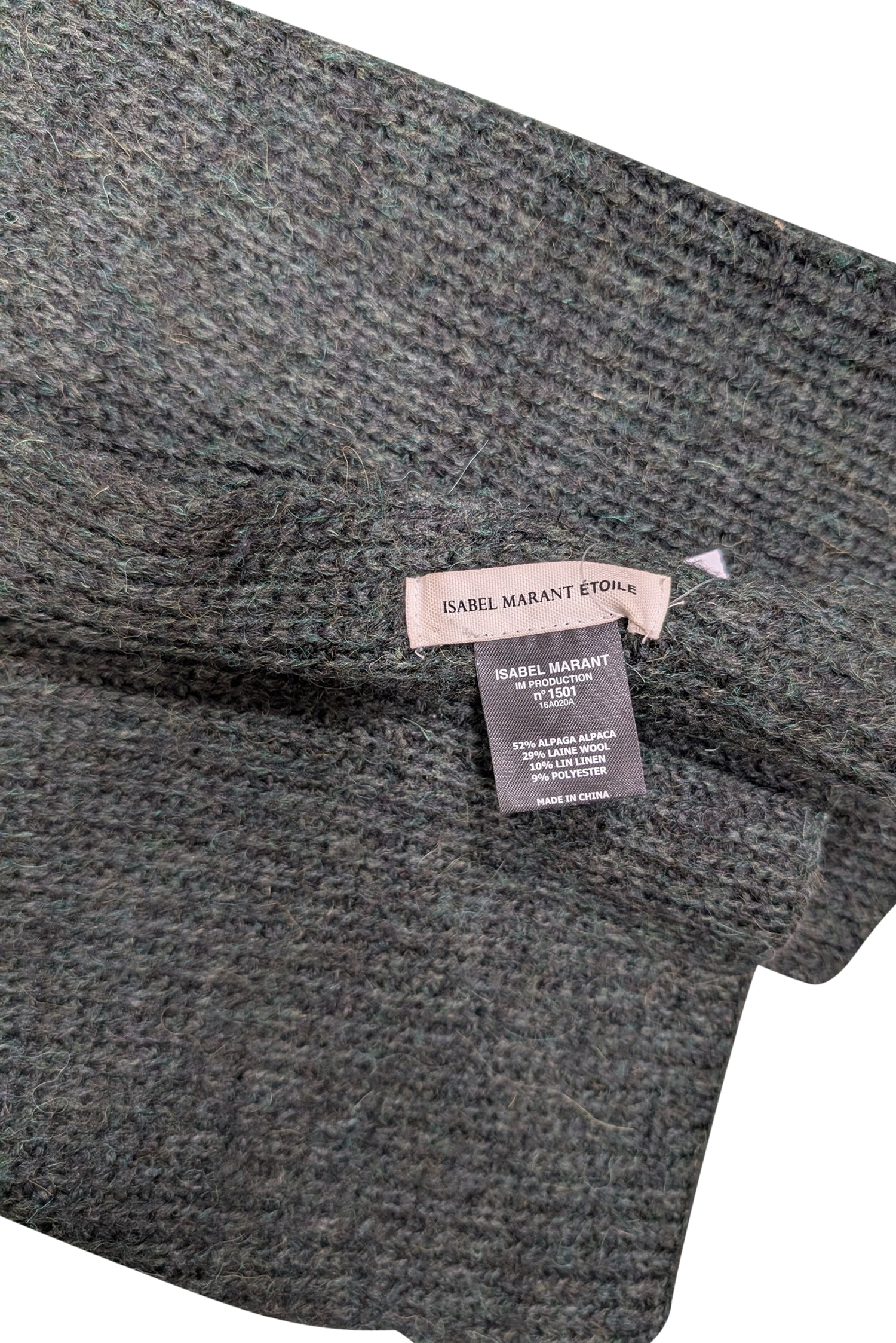Isabel Marant's Stunning Dark Green Alpaca Wool Blend Scarf