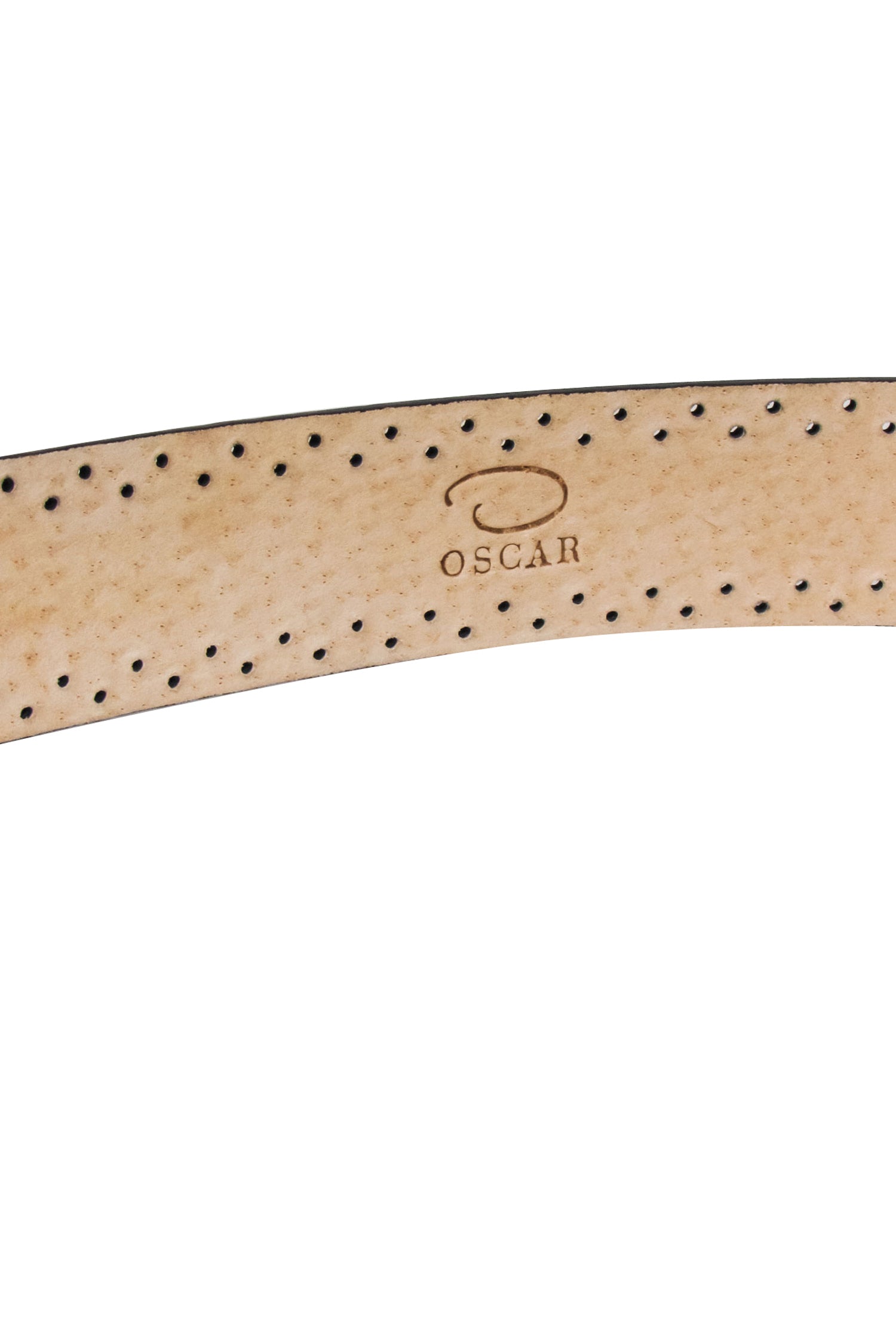 Oscar de la Renta - Stunning Black Genuine Leather Dotted Print Belt, Size L
