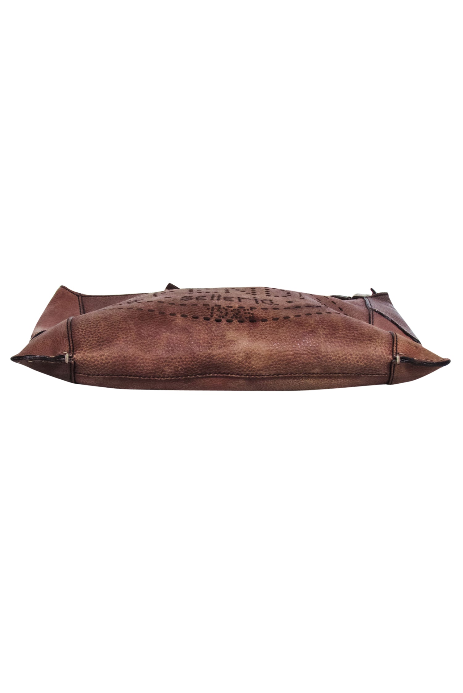 Fendi - Exquisite Brown Leather Laser - Cut Logo Crossbody Bag
