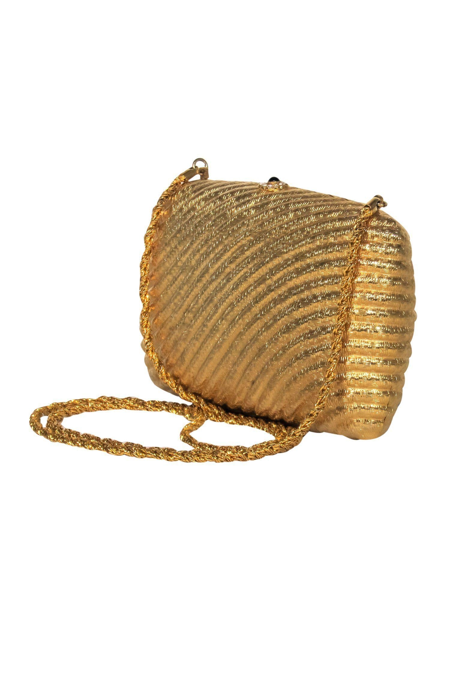 I. Magnin & Co. - Stunning Gold Textured Chain Crossbody