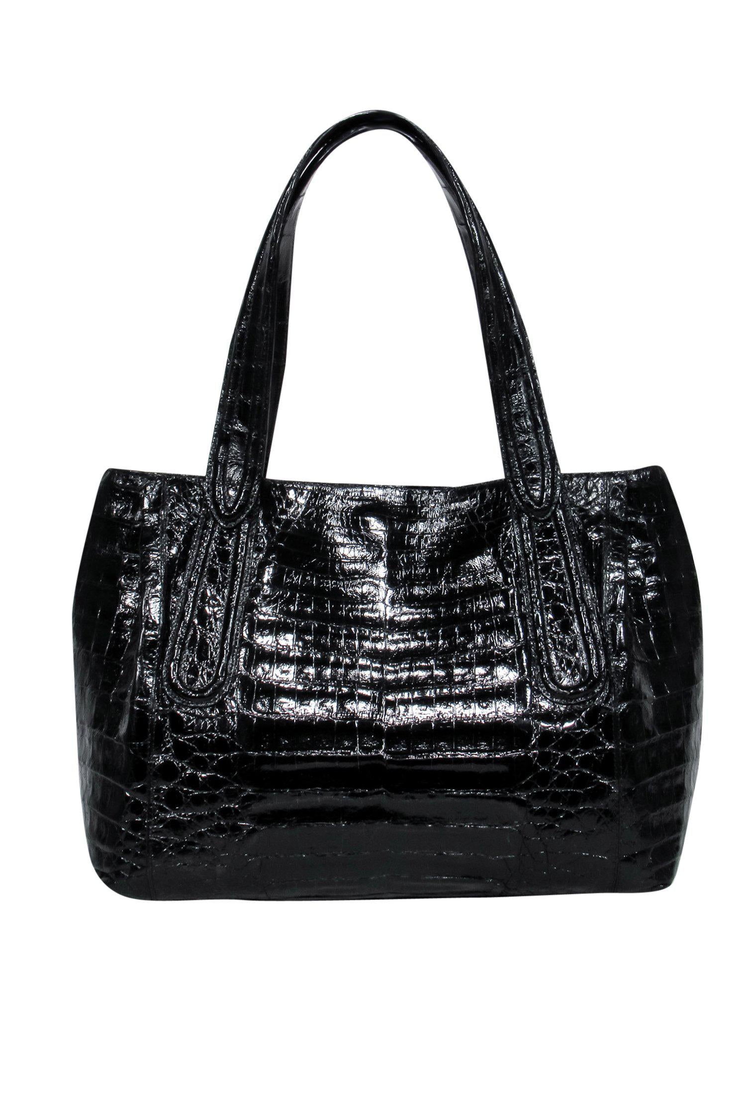 Nancy Gonzalez - Exquisite Black Crocodile Leather Handbag