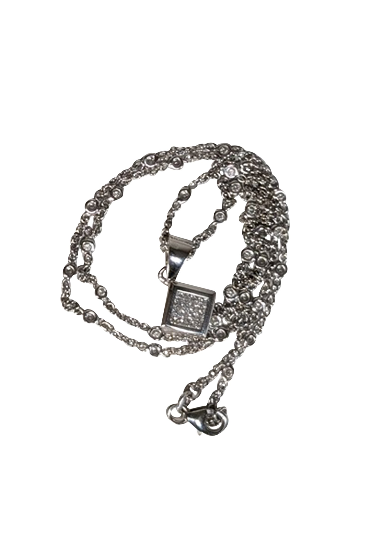 Mervis Diamond Importers - Sparkling White Gold Diamond Necklace & Earring Set