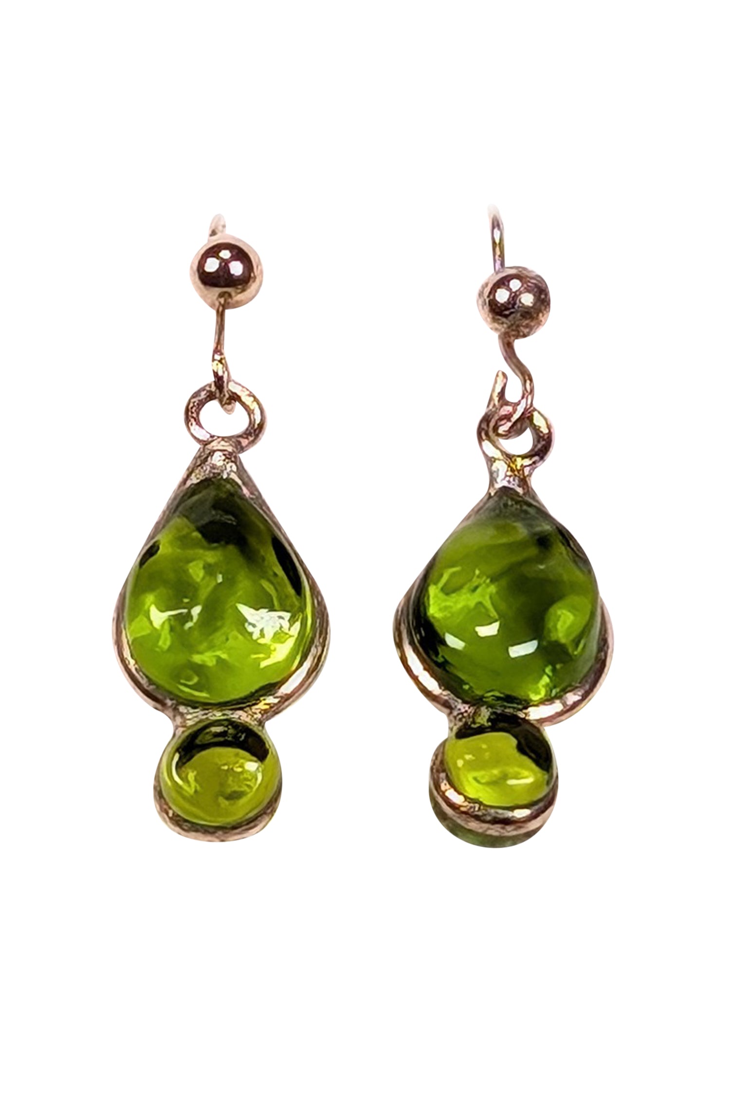 Marguerite de Valois - Enchanting Light Green & Gold Drop Dangle Earrings
