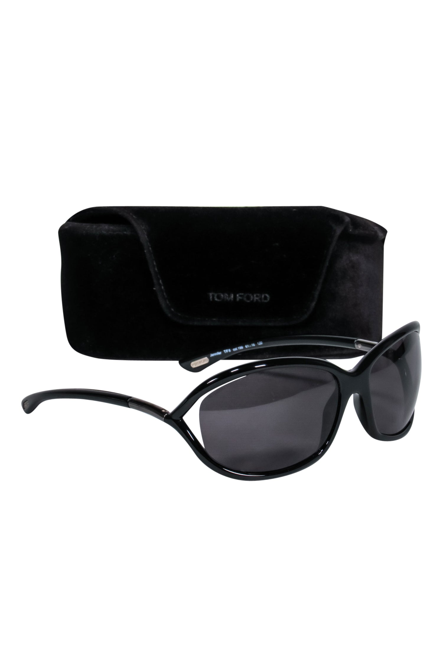 Tom Ford - Stunning Black Jennifer Oval Sunglasses with Cutouts