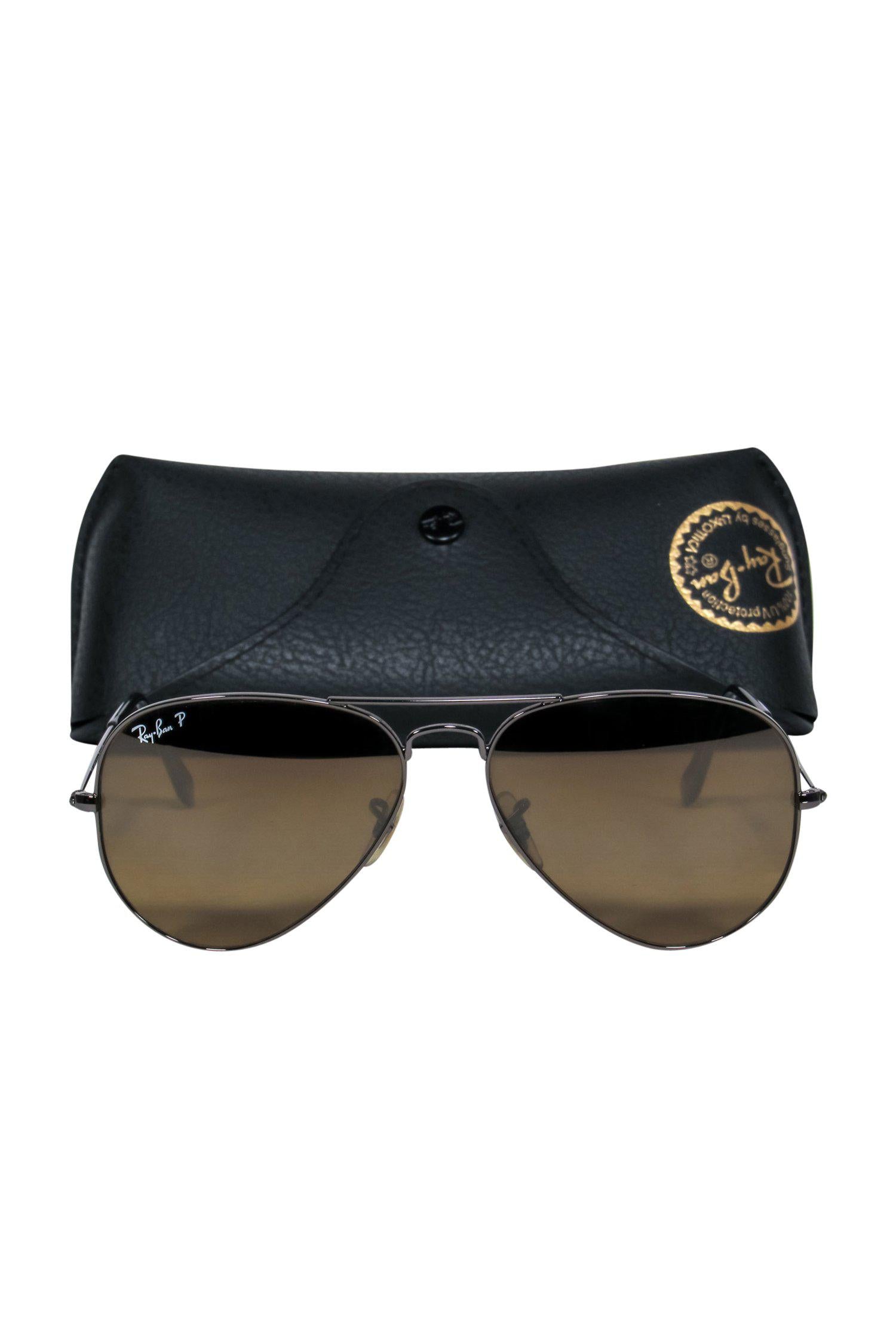 Ray-Ban Gunmetal Aviator Sunglasses with Brown Lenses - Your Stylish Adventure Companion