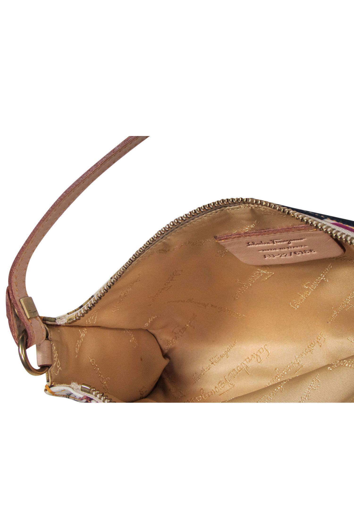 Ferragamo - Exquisite Ivory & Multicolored Safari Print Mini Handbag