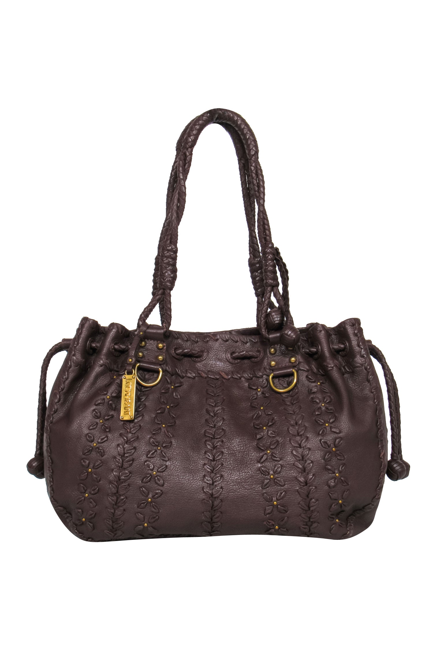 Lockheart - Exquisite Brown Leather Handstitched Shoulder Bag