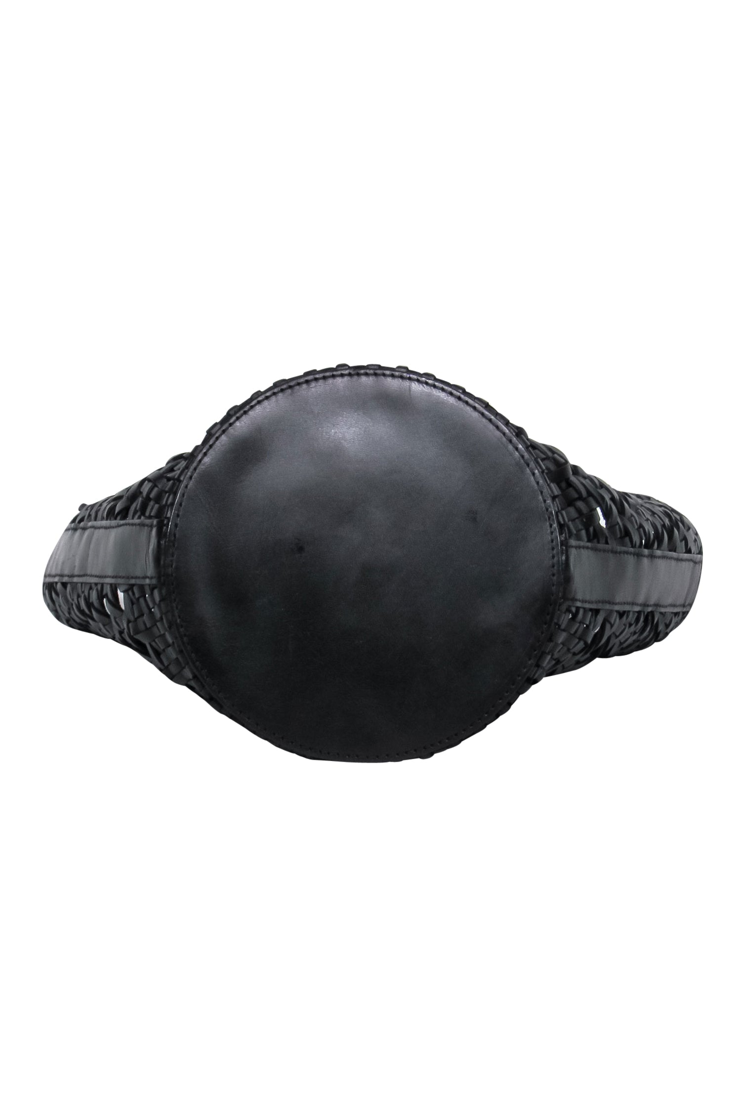 Reformation - Stunning Black Leather Woven Basket-Style Bucket Bag