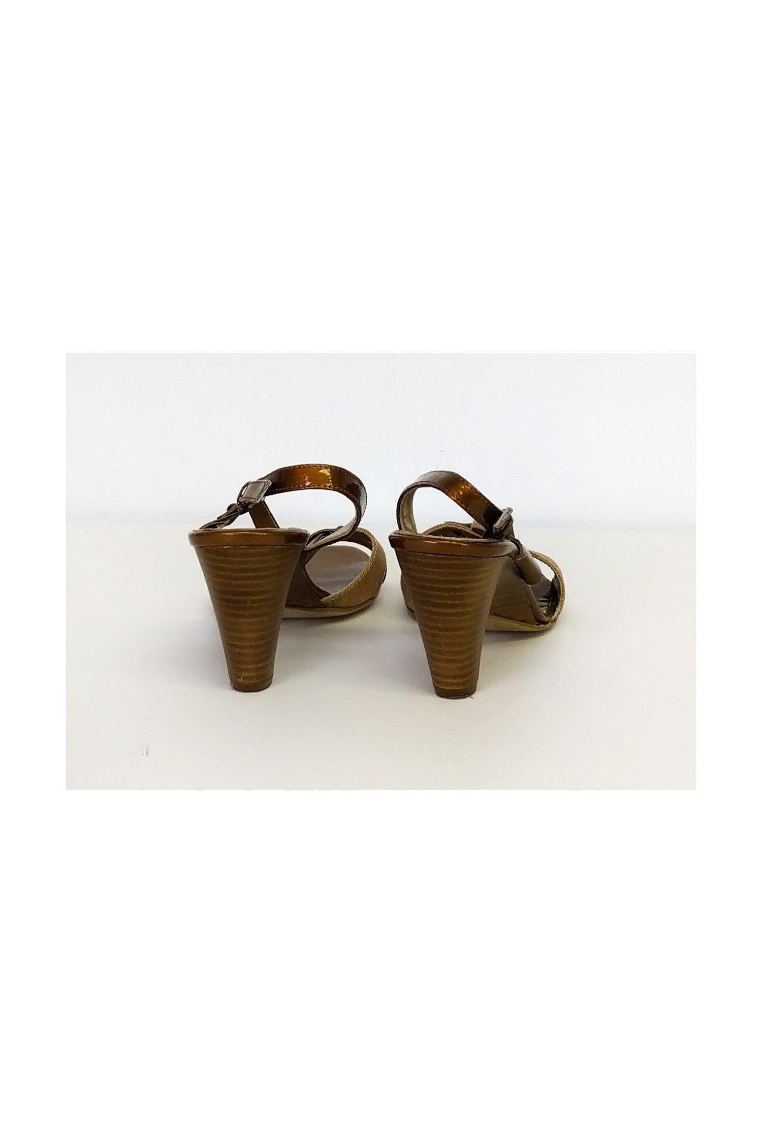Aquatalia's Stunning Bronze Leather & Canvas Heels - Size 6!