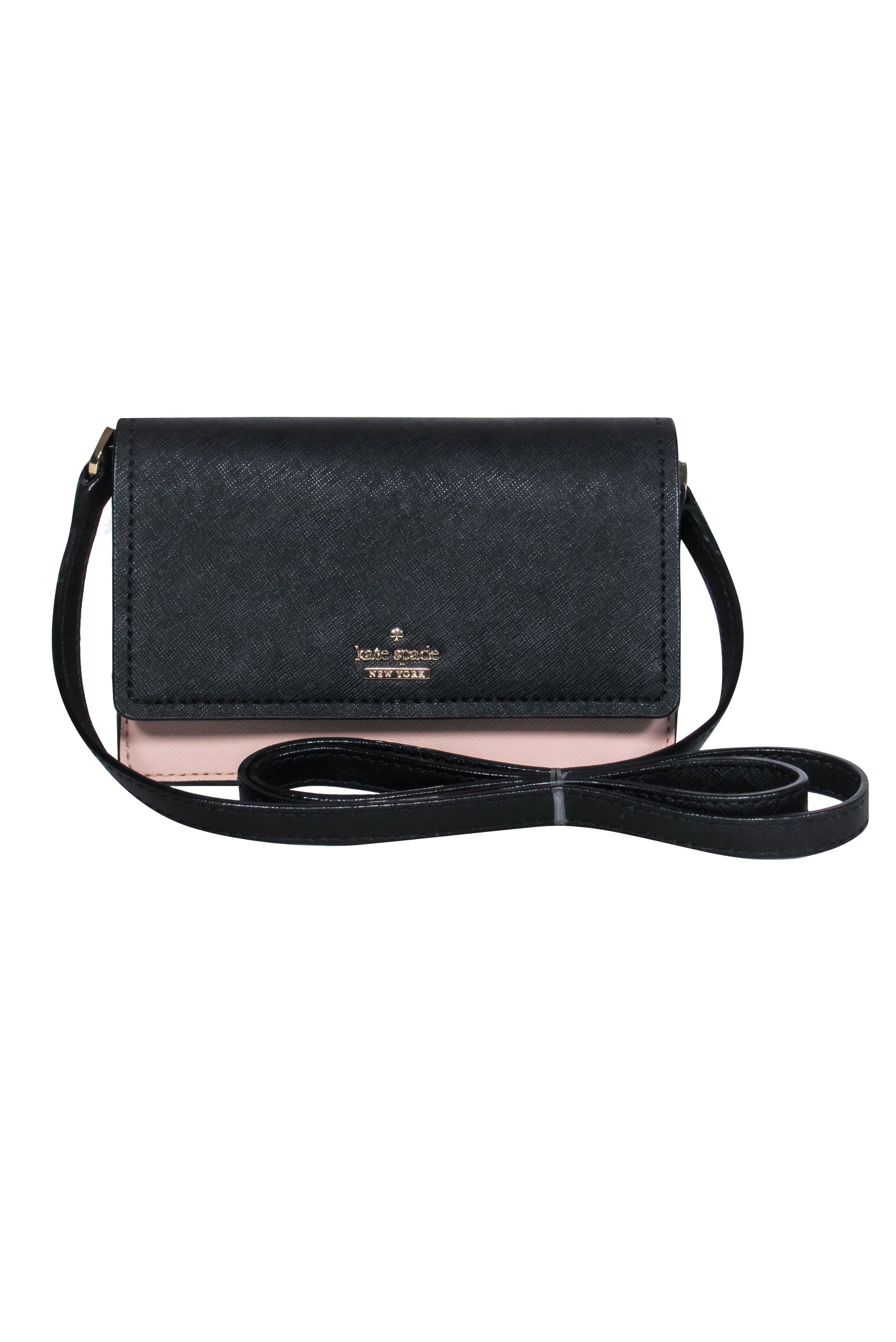 Kate Spade Blush & Black Colorblocked Leather Fold-Over Crossbody - The Ultimate Style Statement