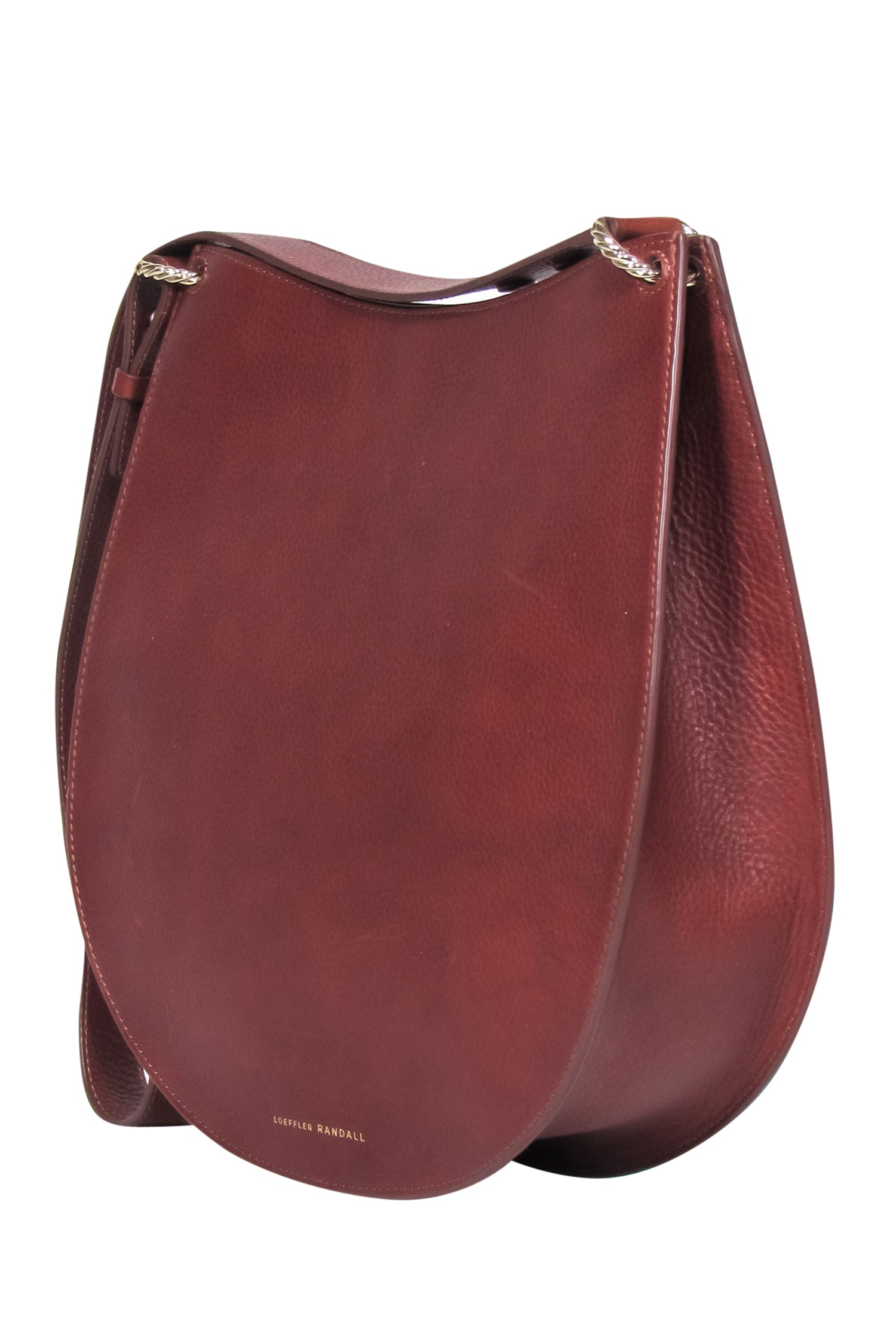 Loeffler Randall Brown Pebbled Leather Saddle-Style Crossbody - Western Chic!