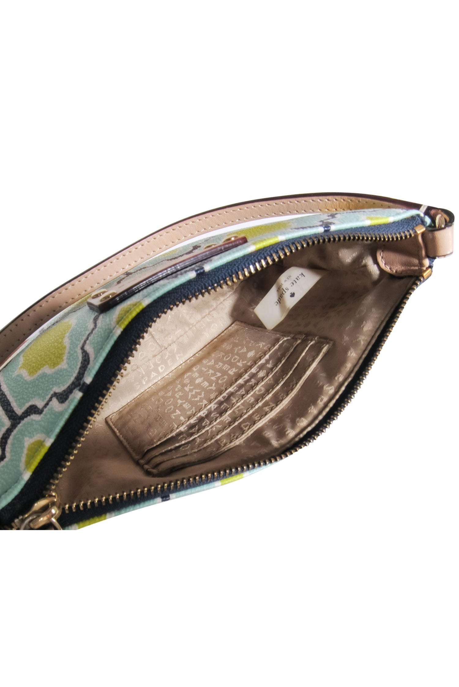 Kate Spade Convertible Wristlet - Stunning Teal, Chartreuse & Navy Print