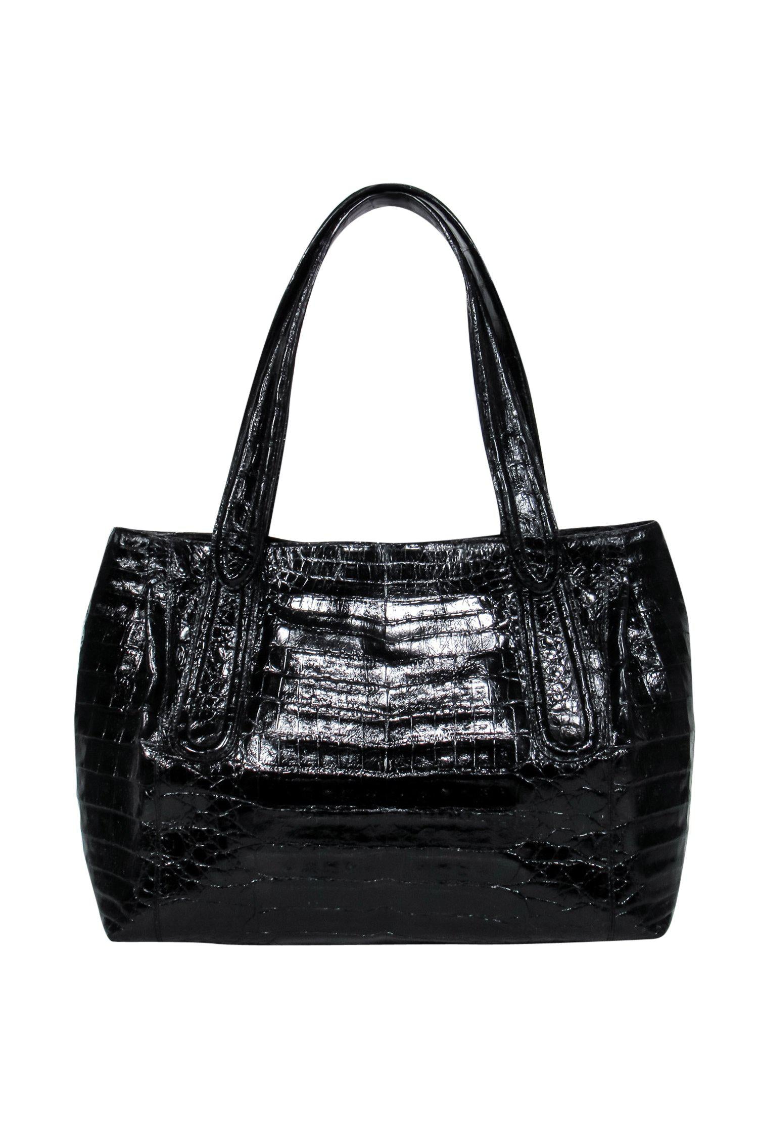 Nancy Gonzalez - Exquisite Black Crocodile Leather Handbag