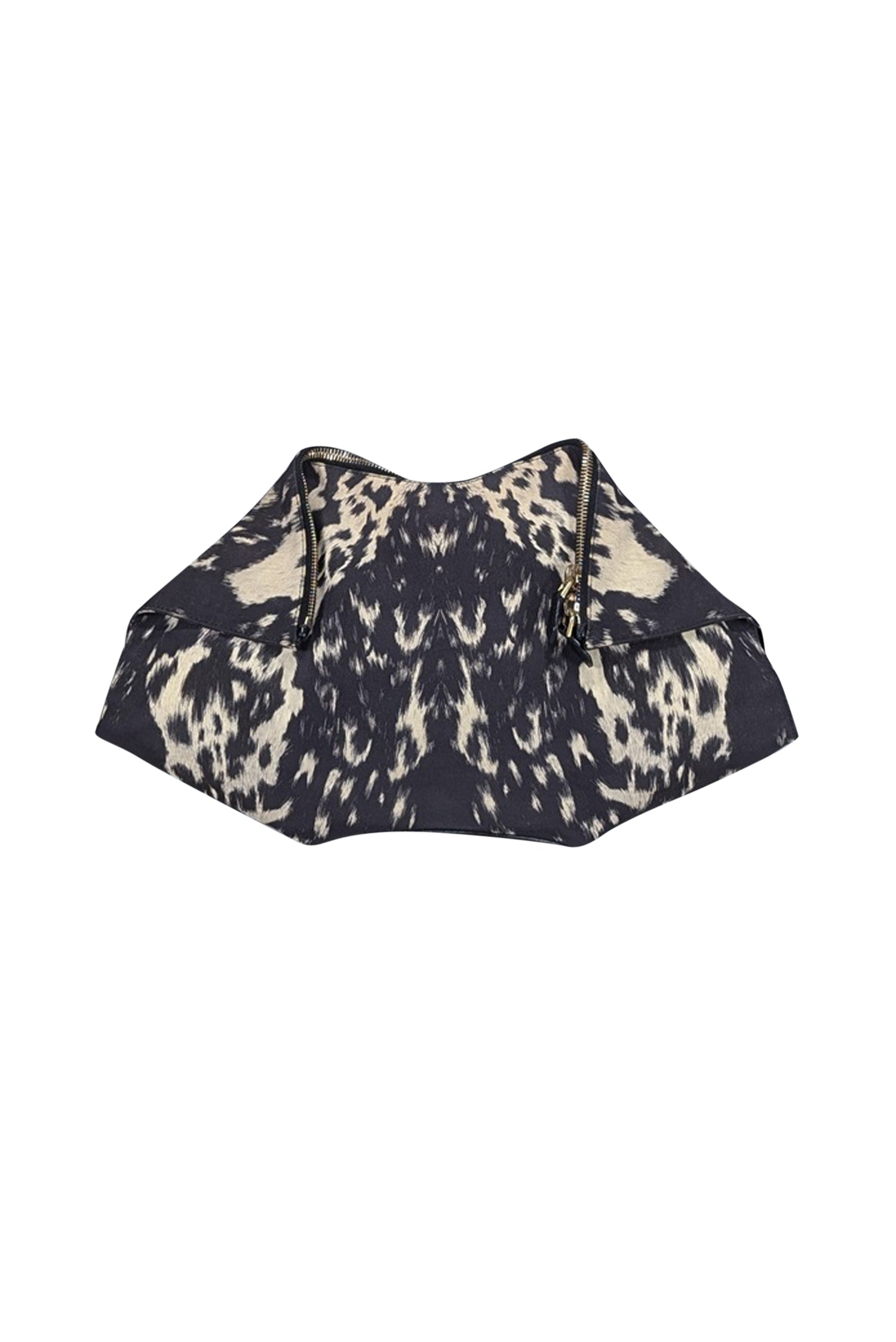 Alexander McQueen's Stunning Black & Cream Animal Print Manta Clutch Bag