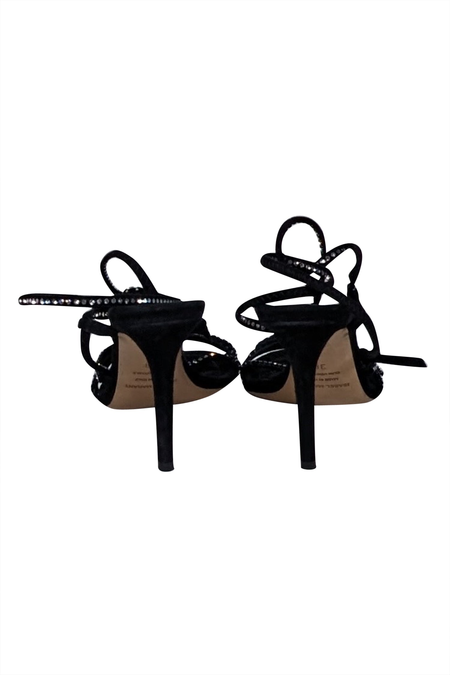 Isabel Marant's Glamorous Black Suede Rhinestone Strappy Pumps - Size 8