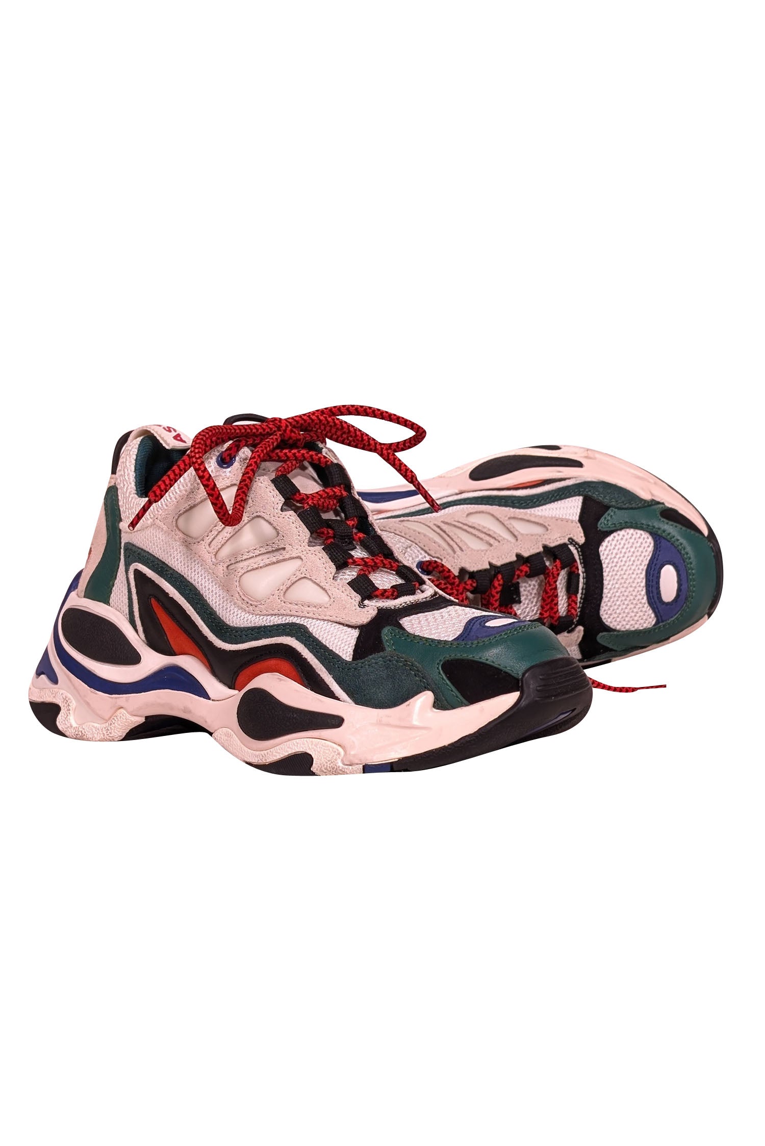 Sandro 'Astro' Green, White & Red Chunky Sneakers - Size 5.0