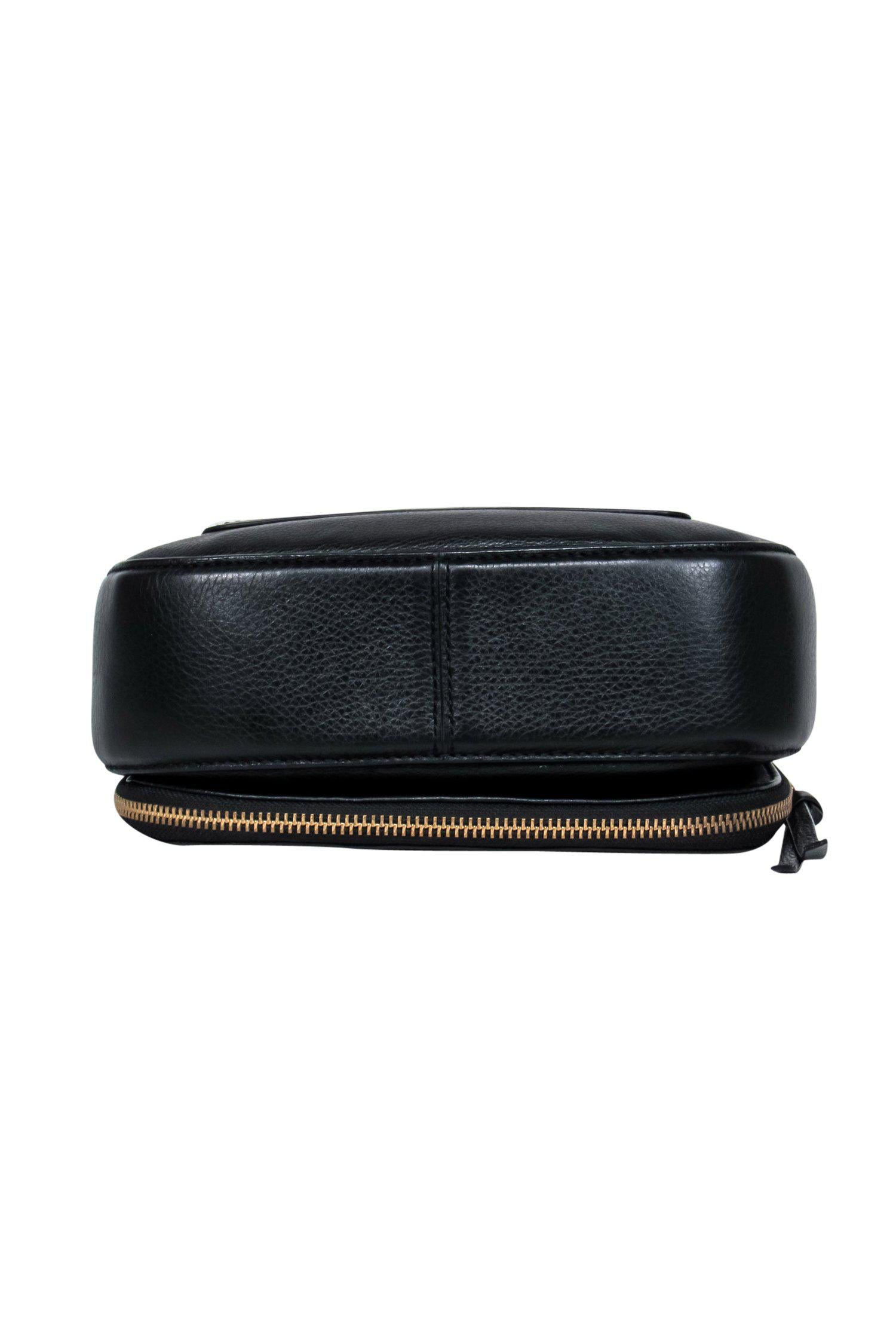 Marc Jacobs' Stunning Black Pebbled Leather Zip - Around Saddle Crossbody Bag