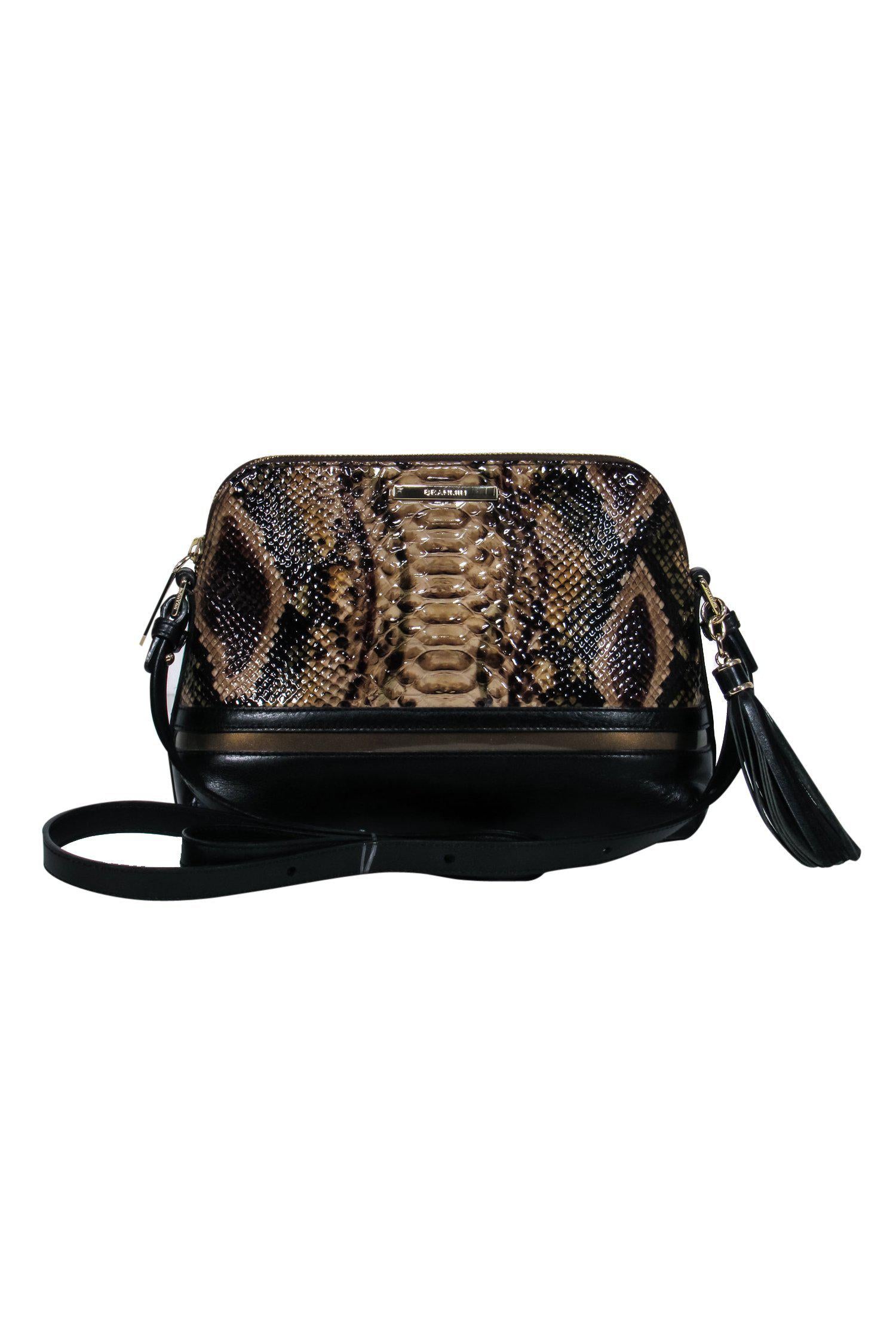Brahmin - Stunning Brown & Black Snakeskin Crossbody Bag
