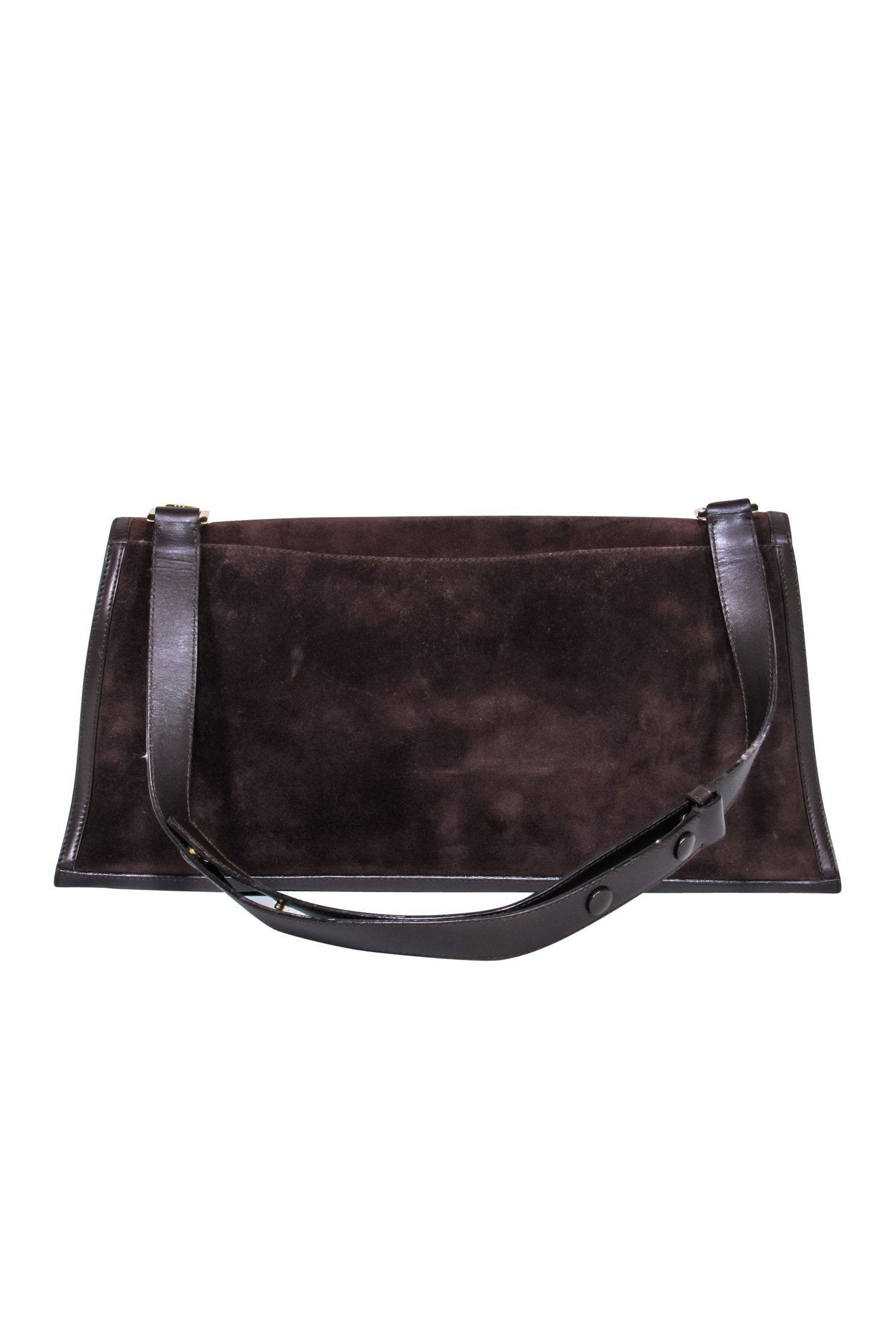 Ferragamo Vintage Brown Suede Rectangular Handbag: A Timeless Classic