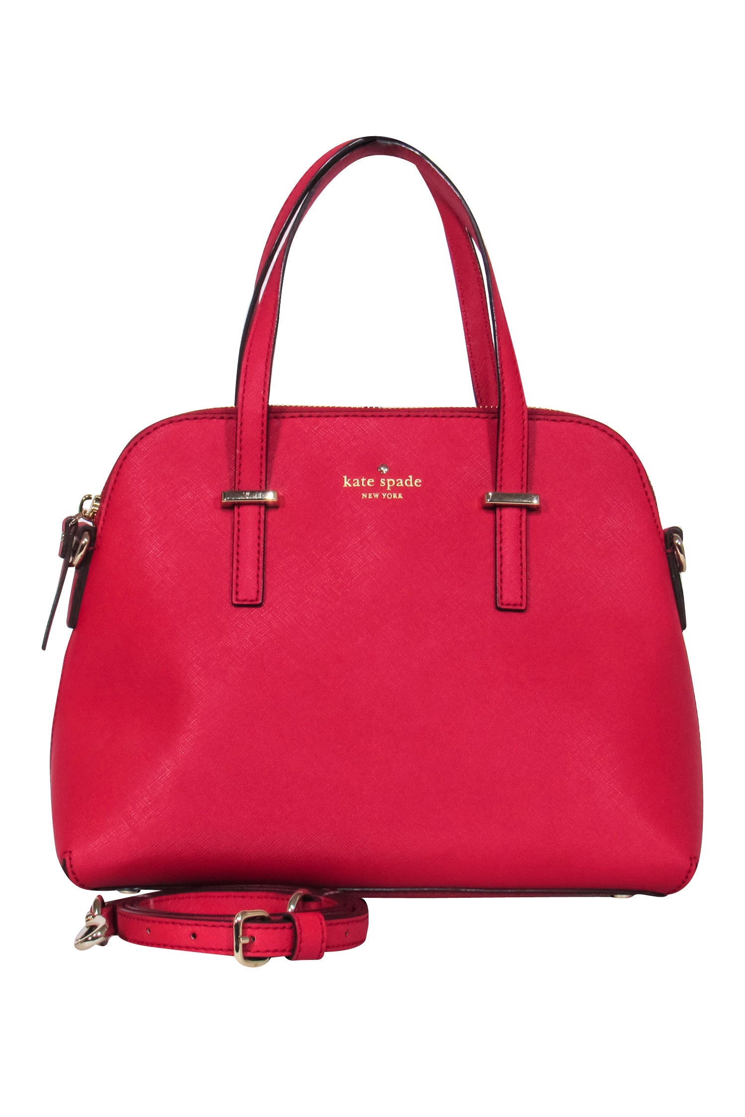 Kate Spade's Stunning Red Saffiano Leather Satchel Bag